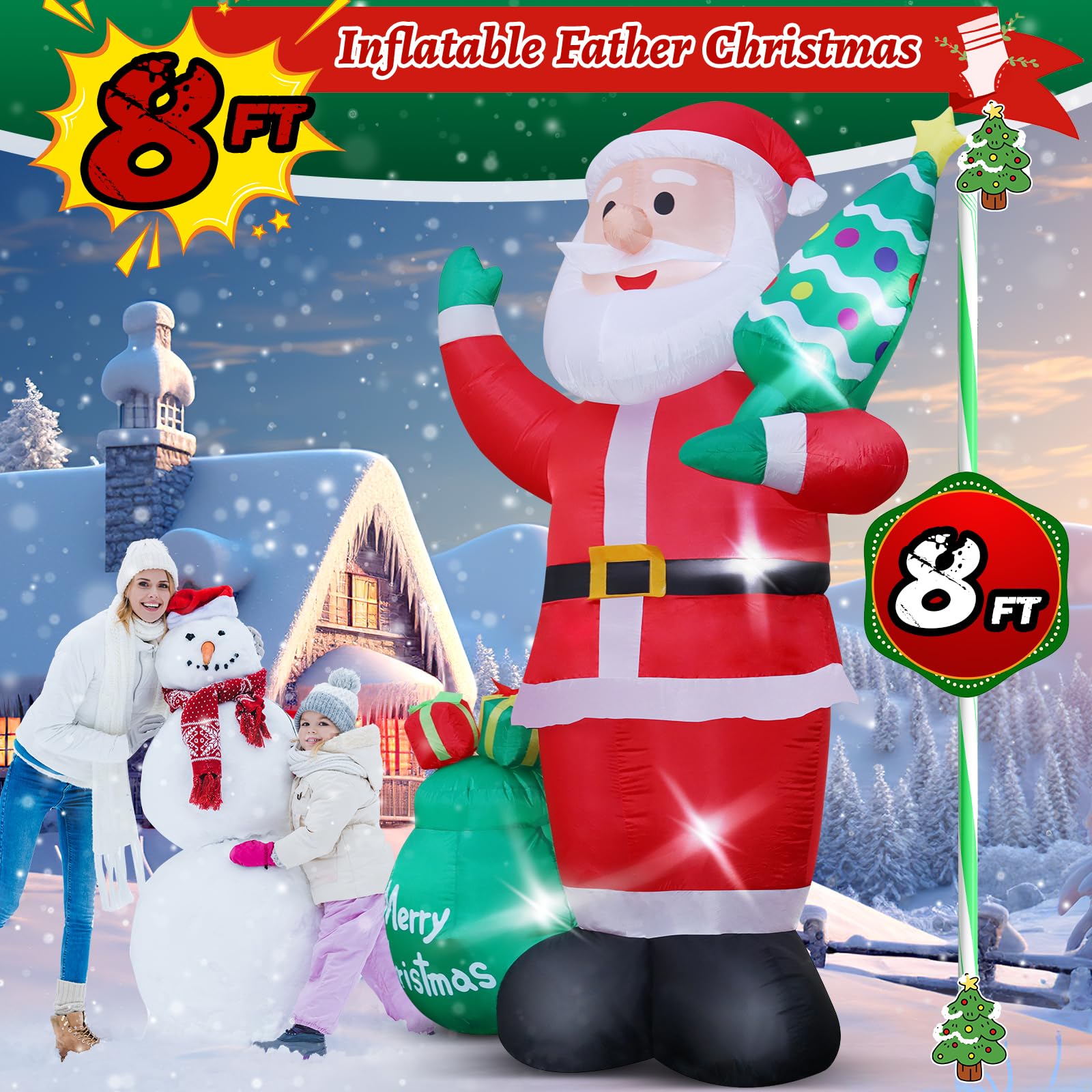 8 foot Santa inflatable for Christmas