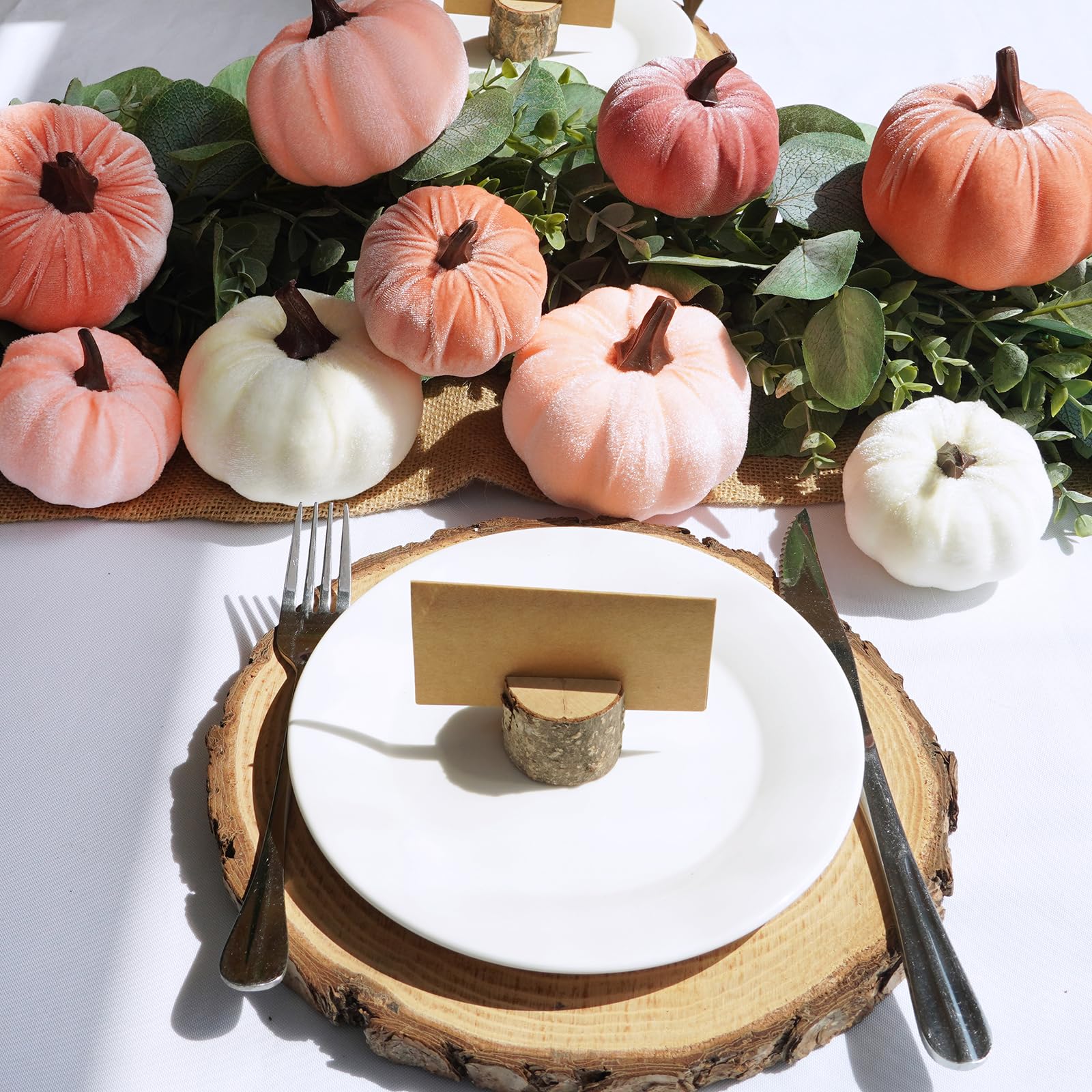 autumn rustic wedding table setting idea