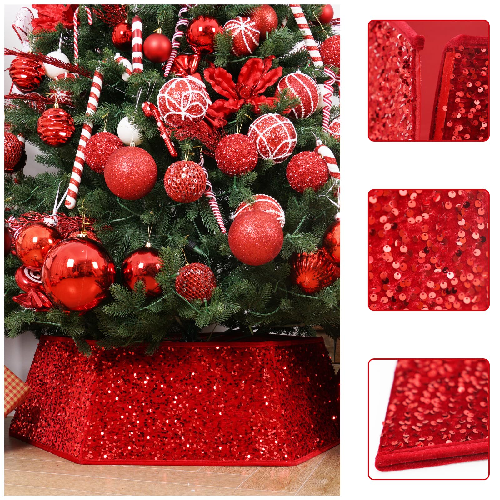 Sparkling Red Christmas Tree Collar