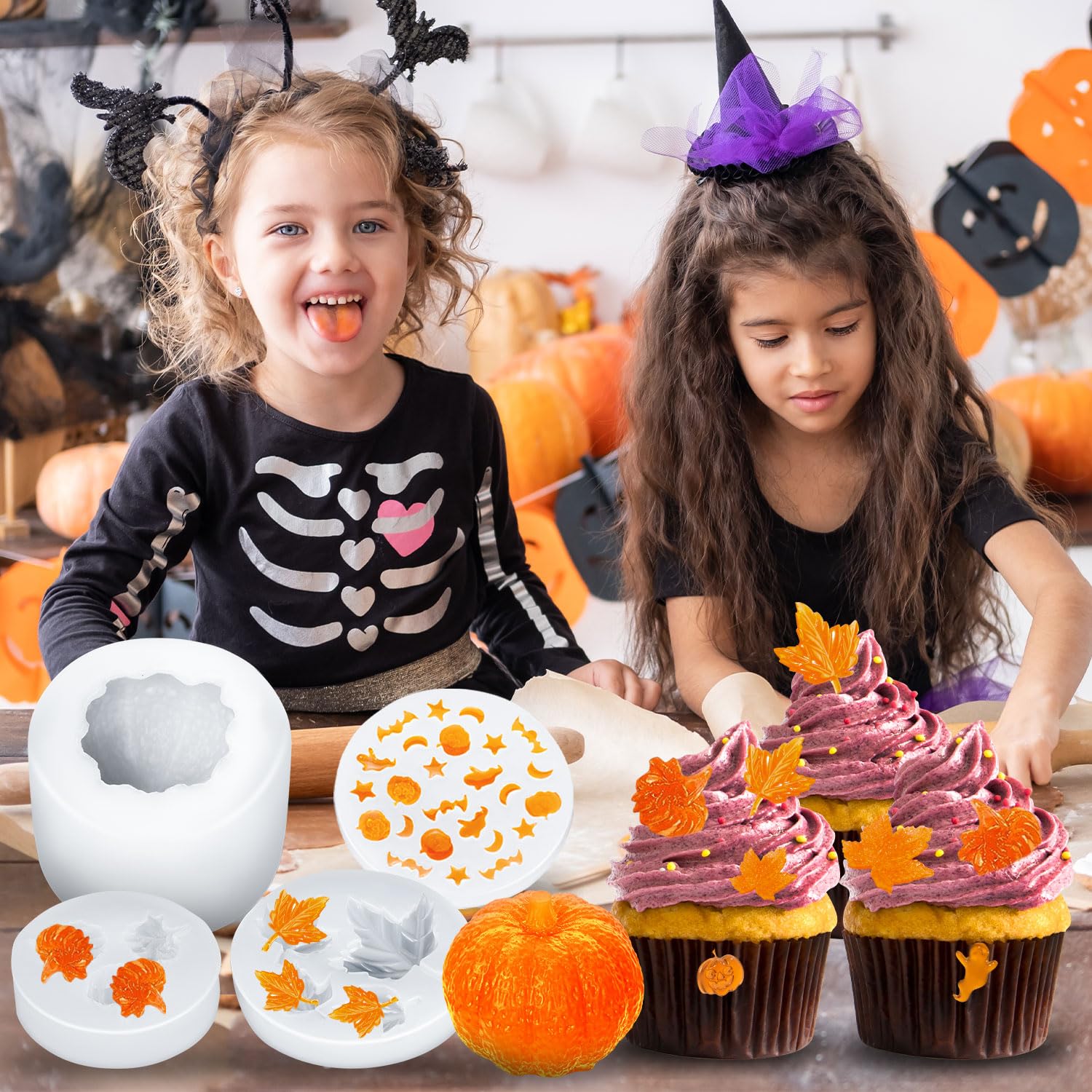 7 Pcs Halloween Shapes Silicone Molds