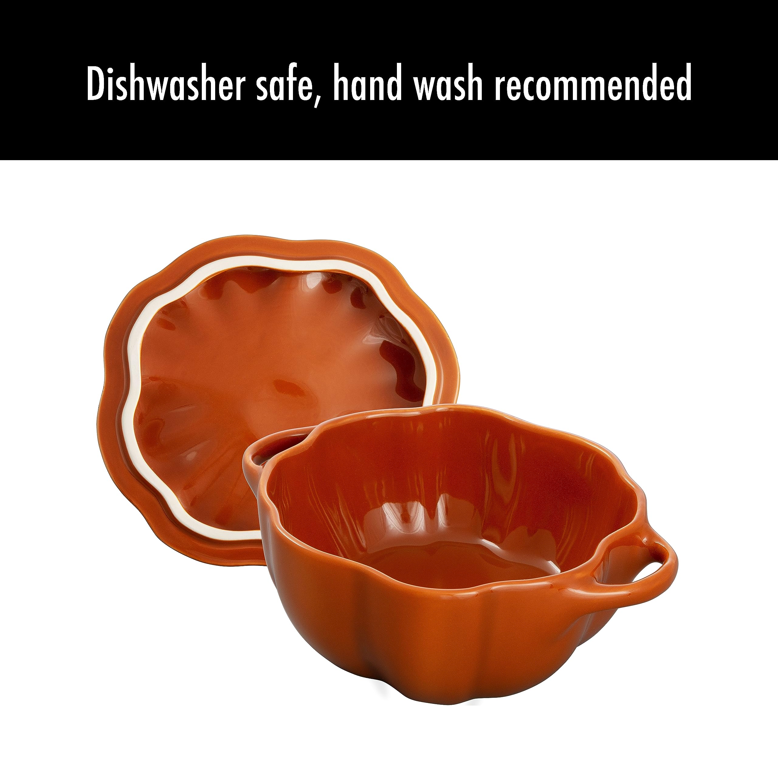 Burnt Orange Pumpkin Cocotte Set Features
