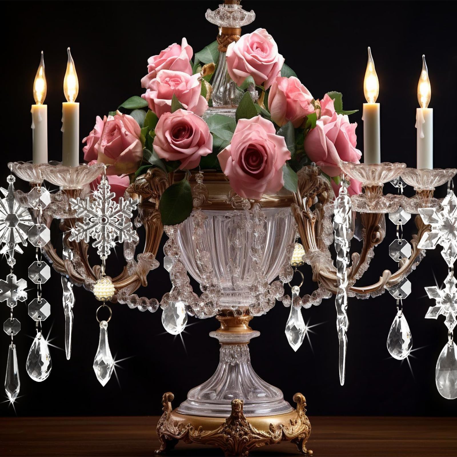 crystal ornament table centerpiece idea