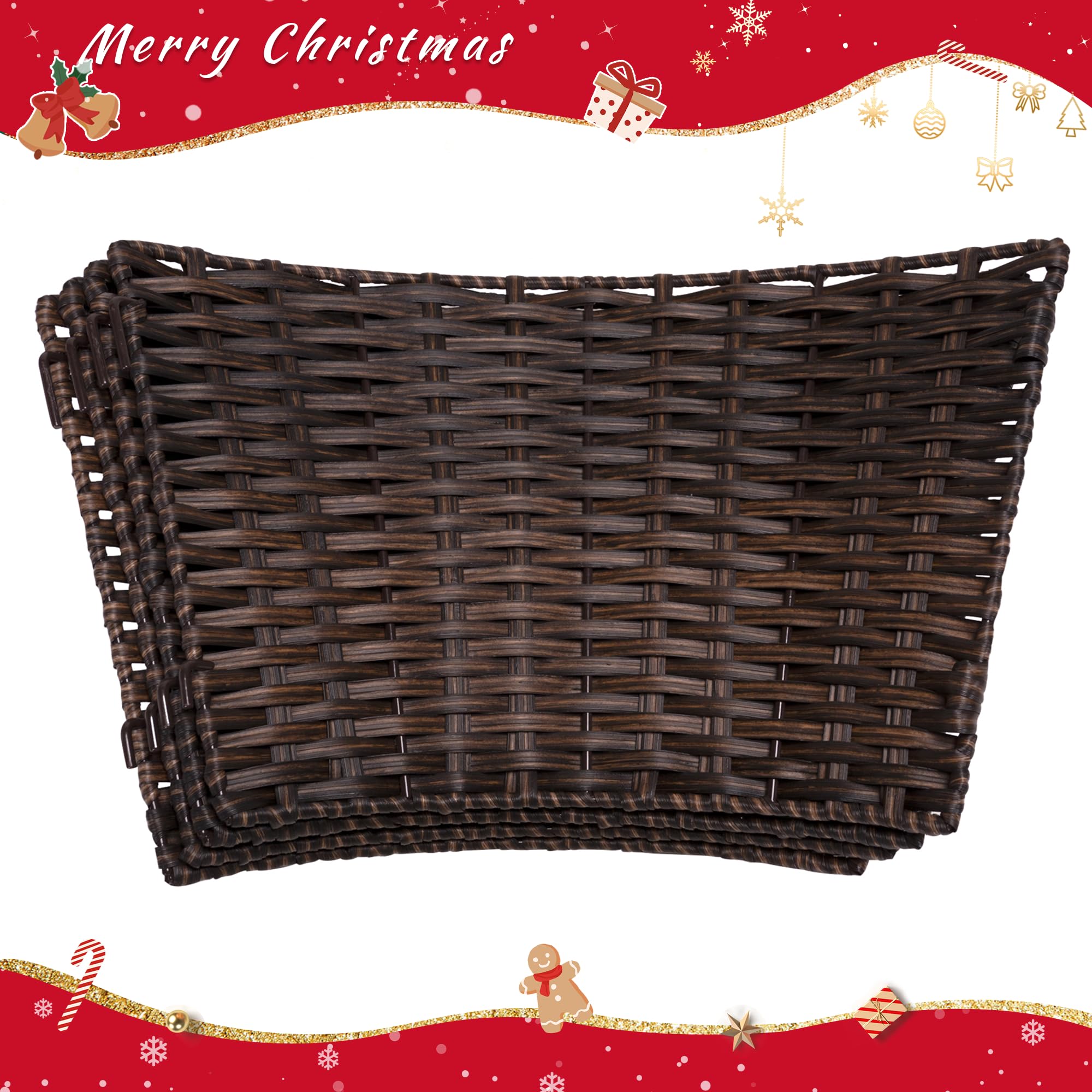 brown wicker Christmas tree collar pieces