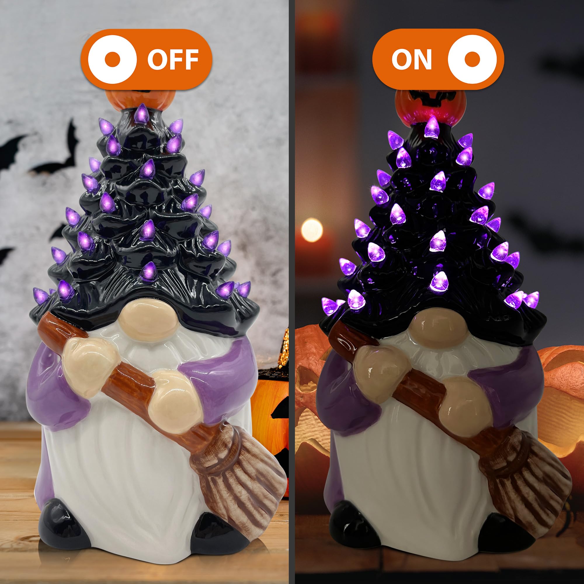 battery powered light up Halloween gnome decoration