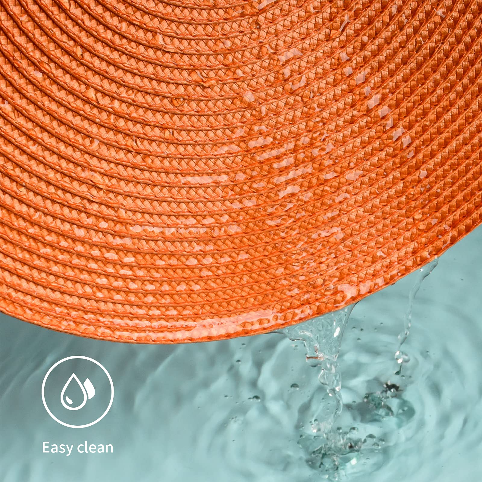 easy clean orange braided placemats