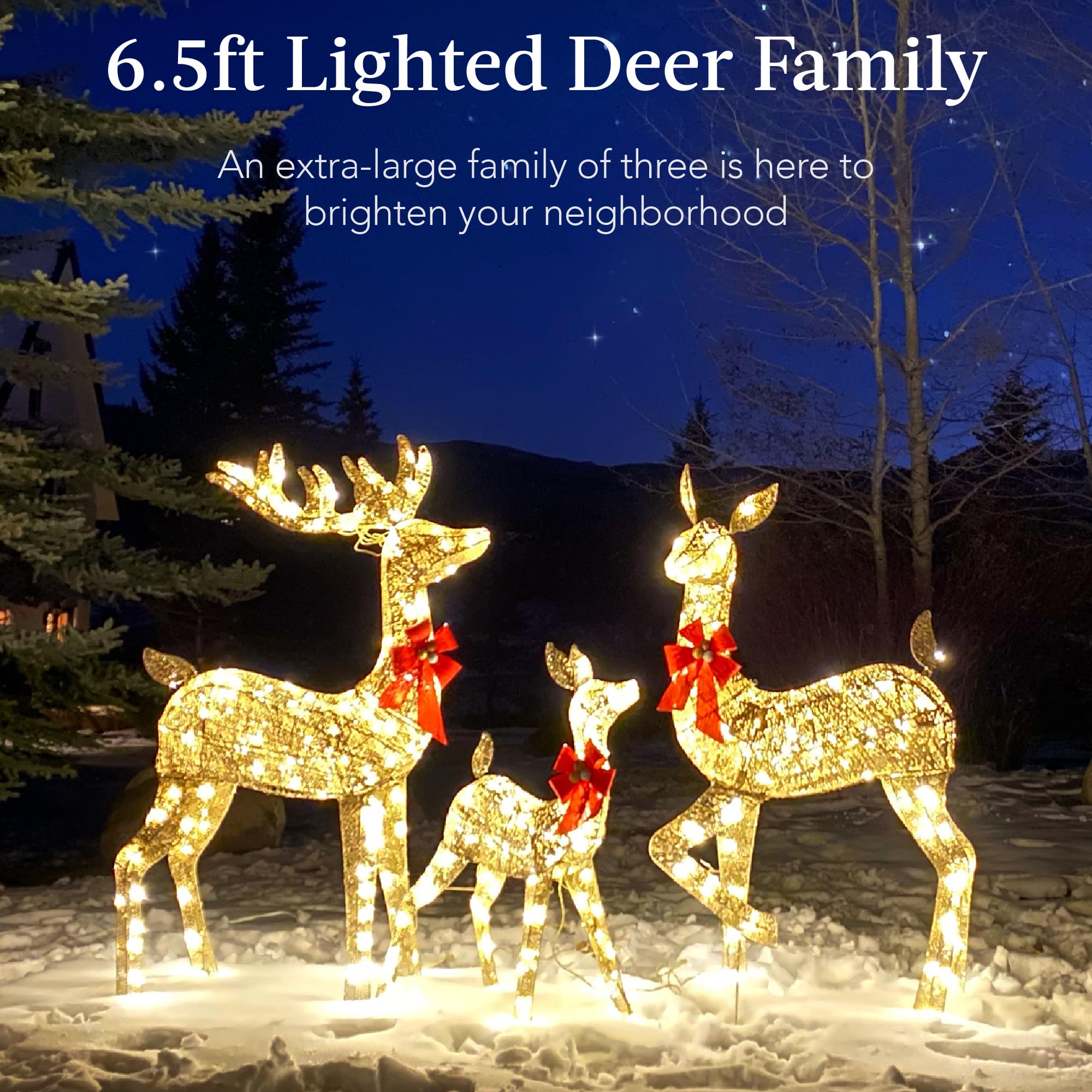 Christmas 3 piece light up deer decoration set