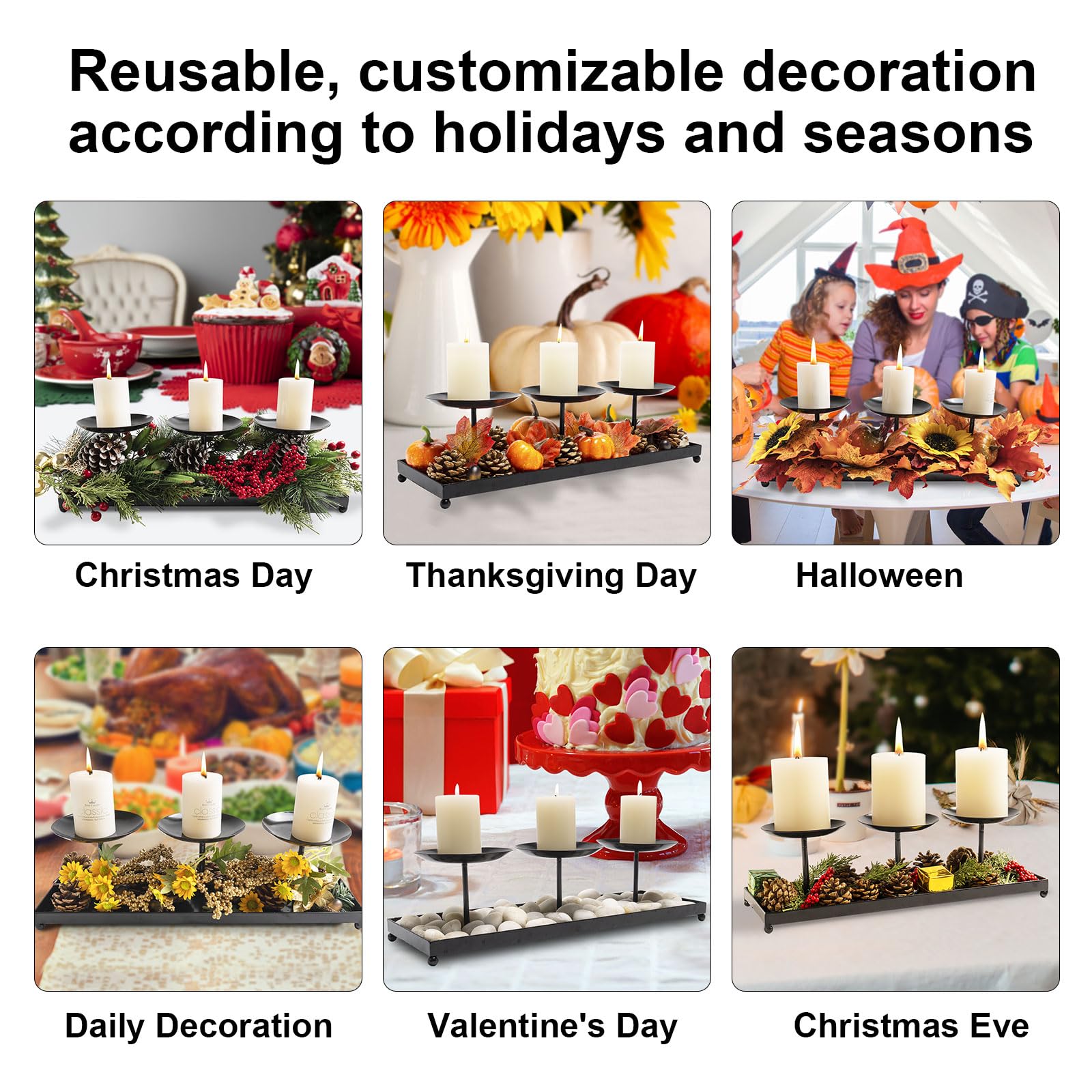 Multi use holiday candle holder table piece idea