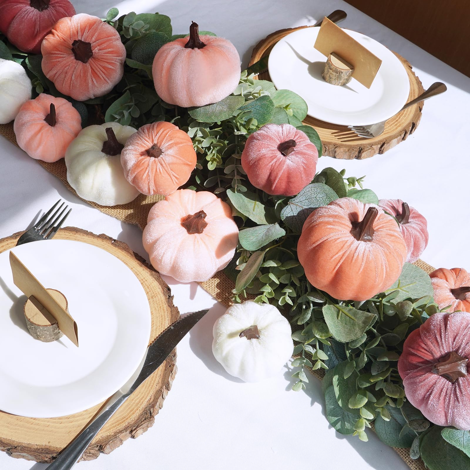 rustic wedding table decor idea pumpkins