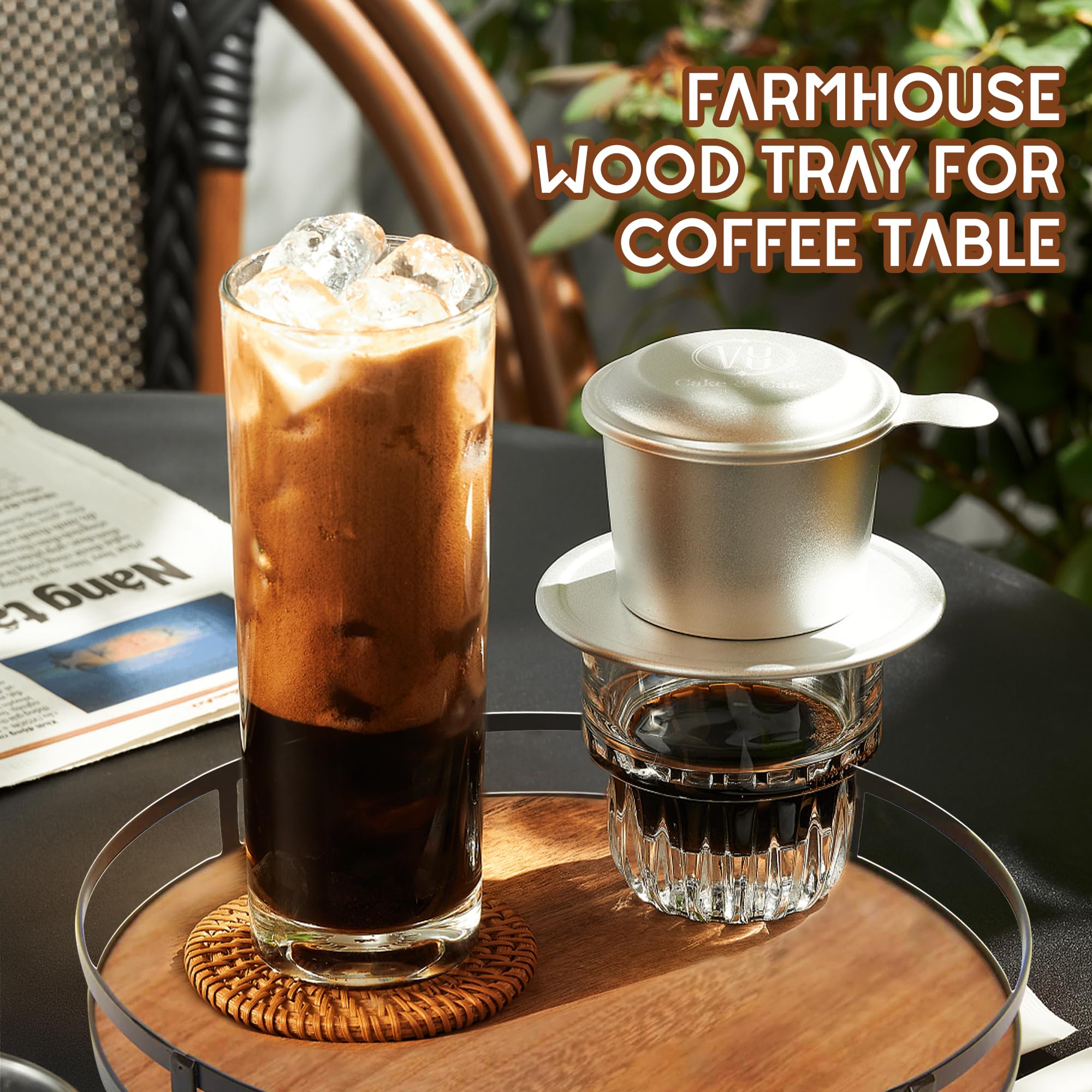 Wood tray for coffee table