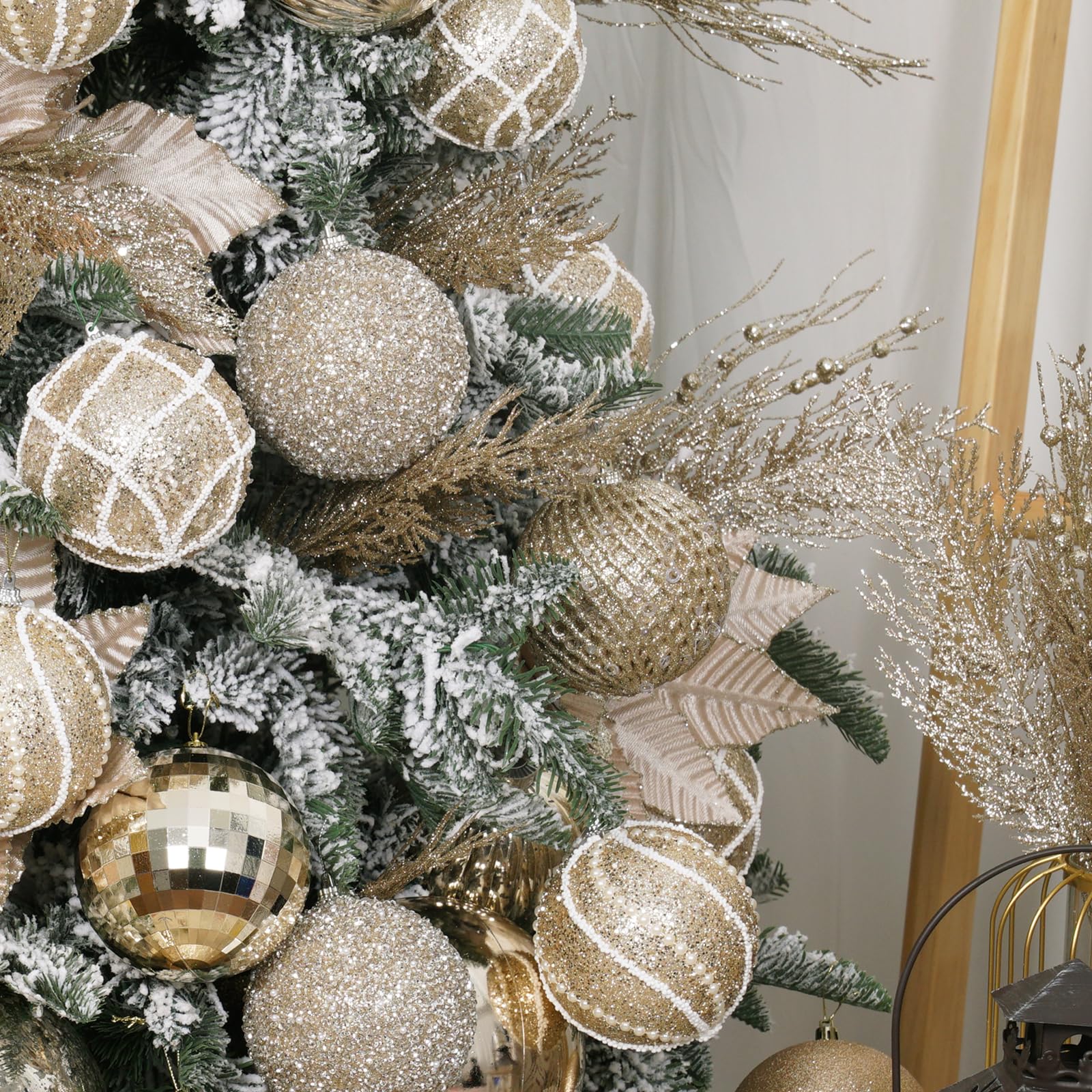 Champagne Gold Christmas Ornaments