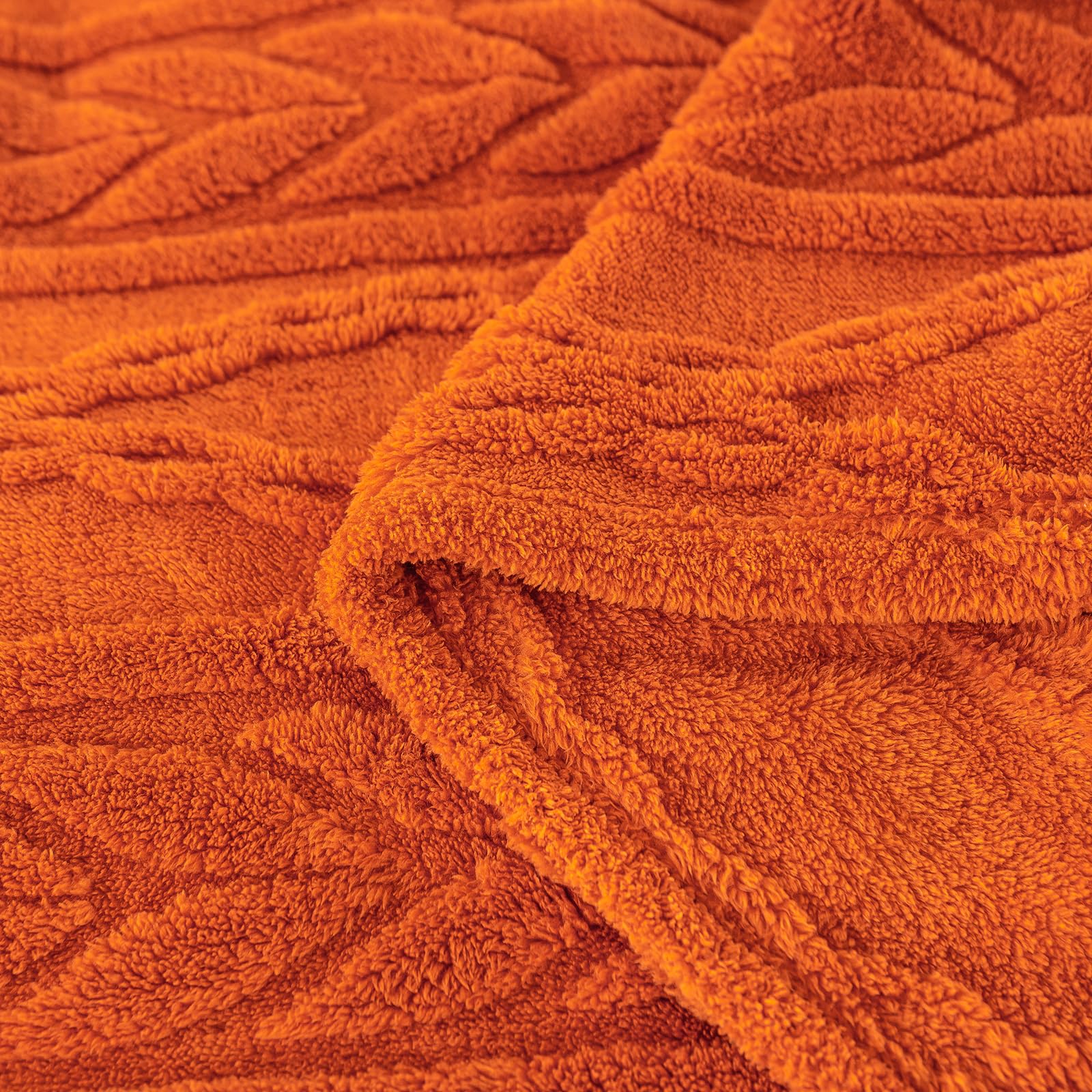 fluffy soft orange sherpa throw blanket