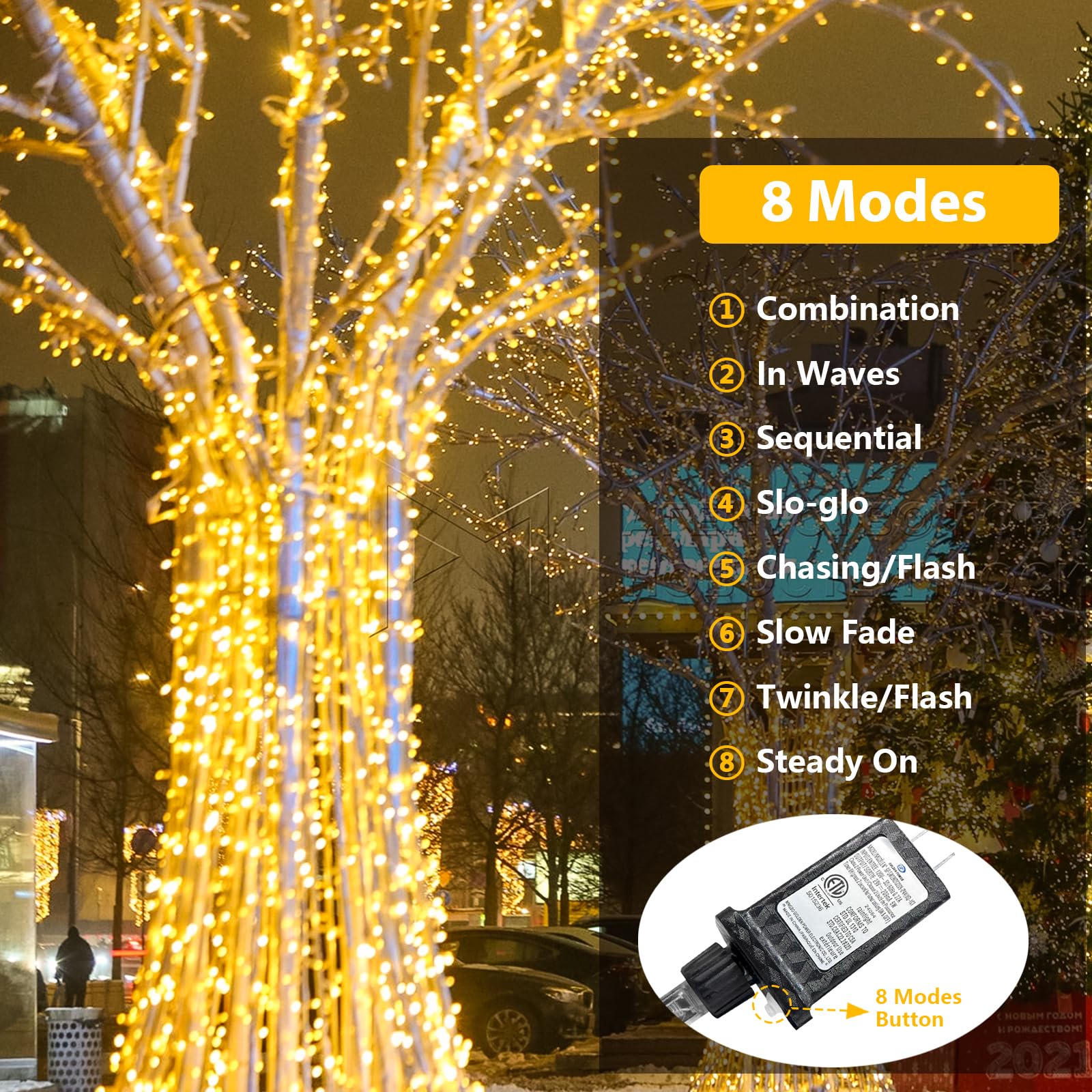 Connectable 240LED 88Ft 13Modes String Lights Indoor Outdoor Clear Wire