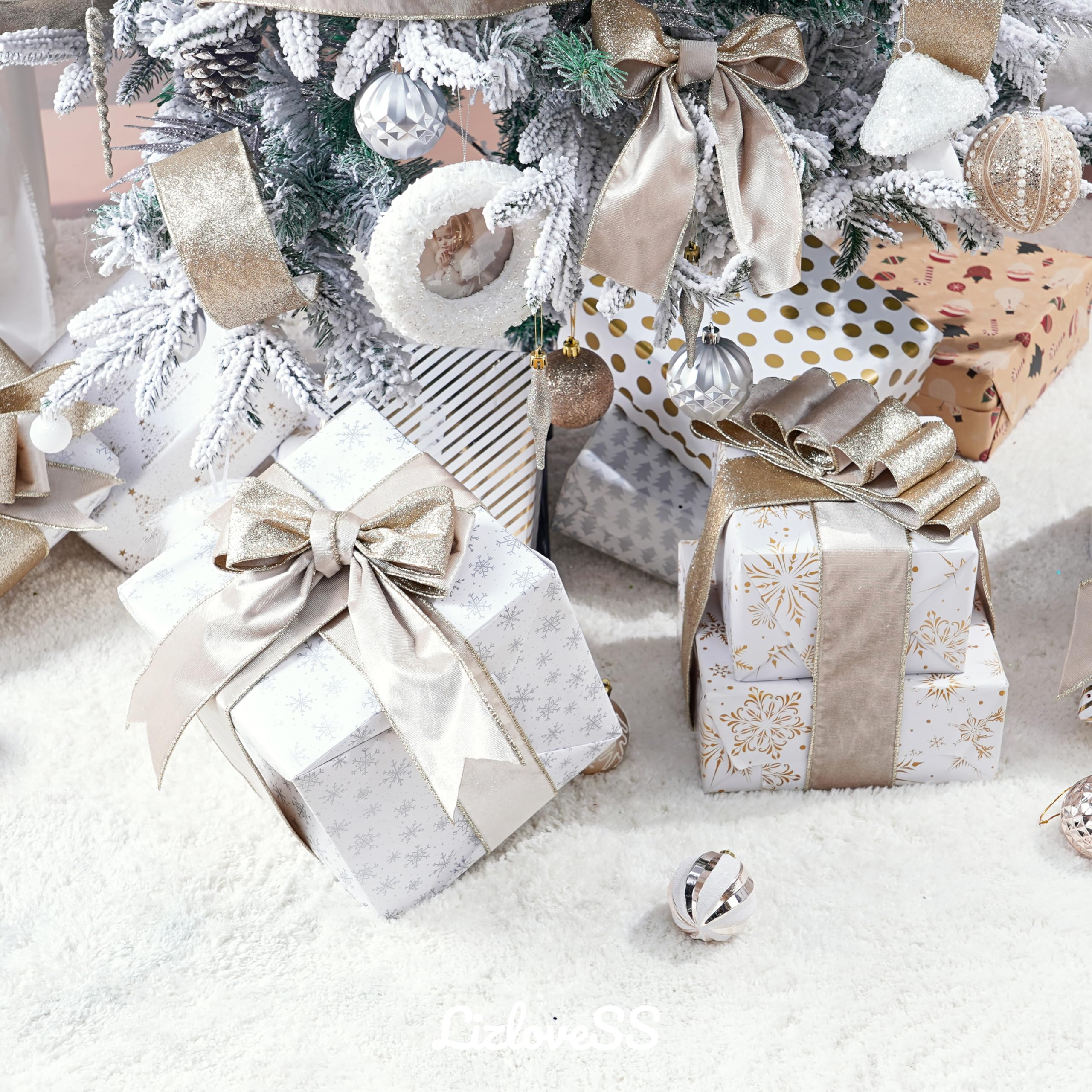 champagne ribbon gift wrap