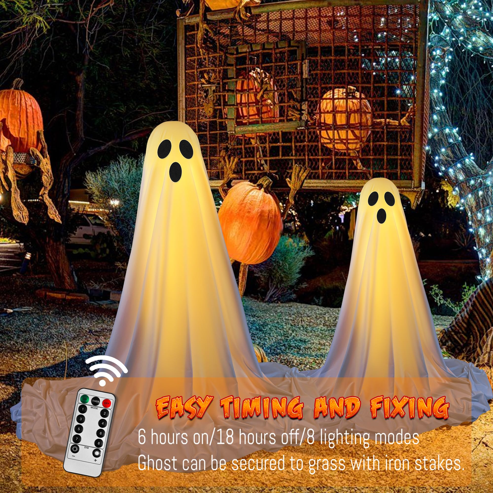Fall ghost decorations LED and remote timer