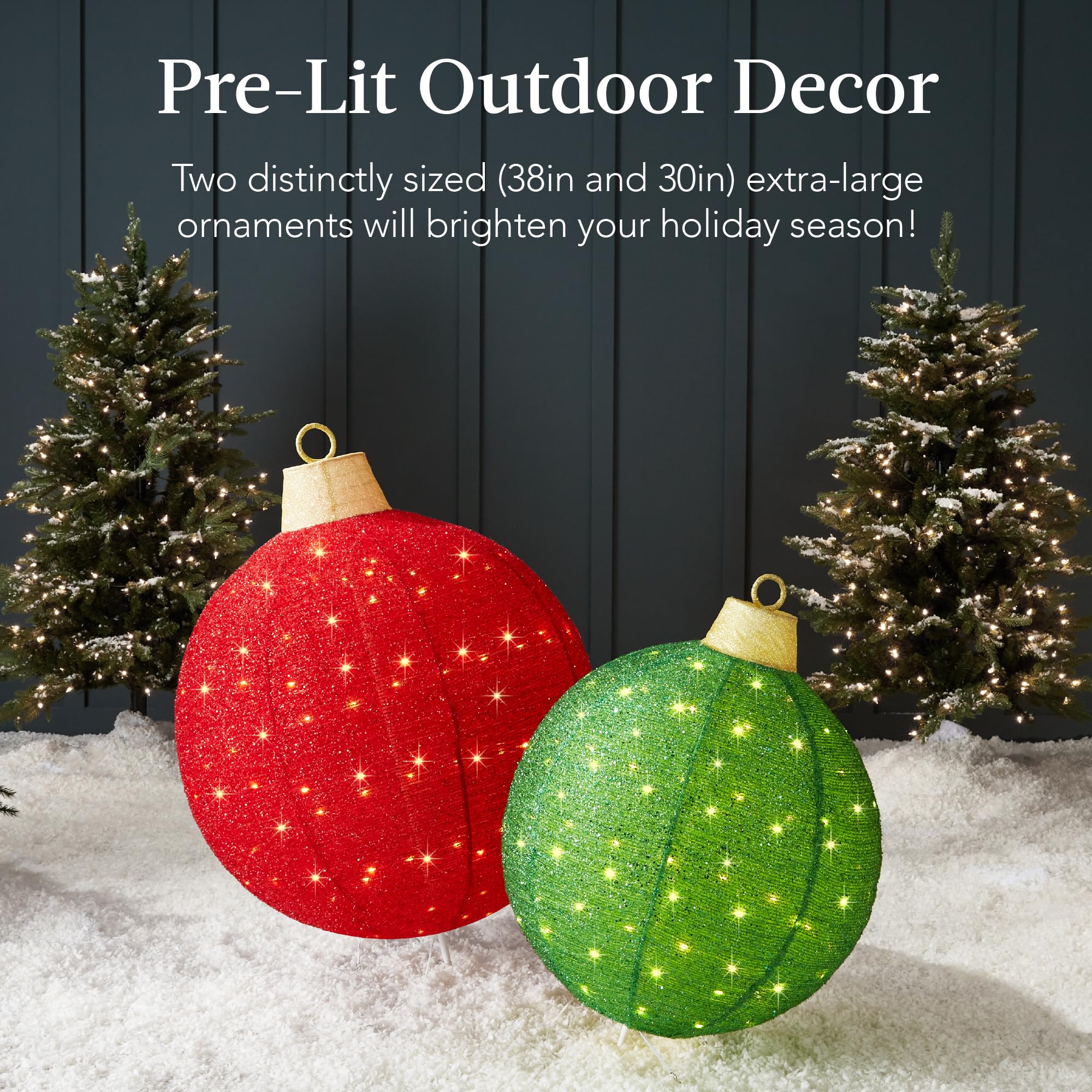 pre lit outdoor decor extra large ornaments