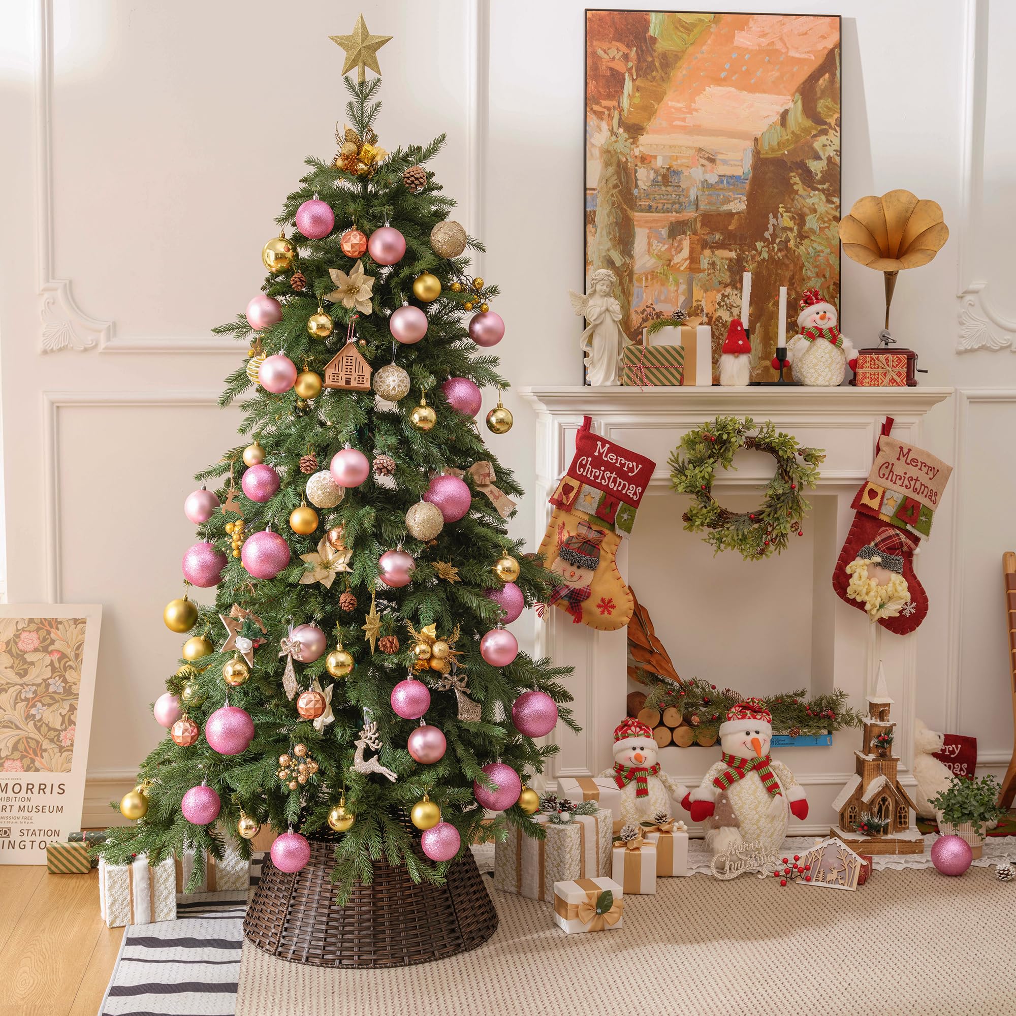 Wicker Christmas Tree Collar Holiday Decor