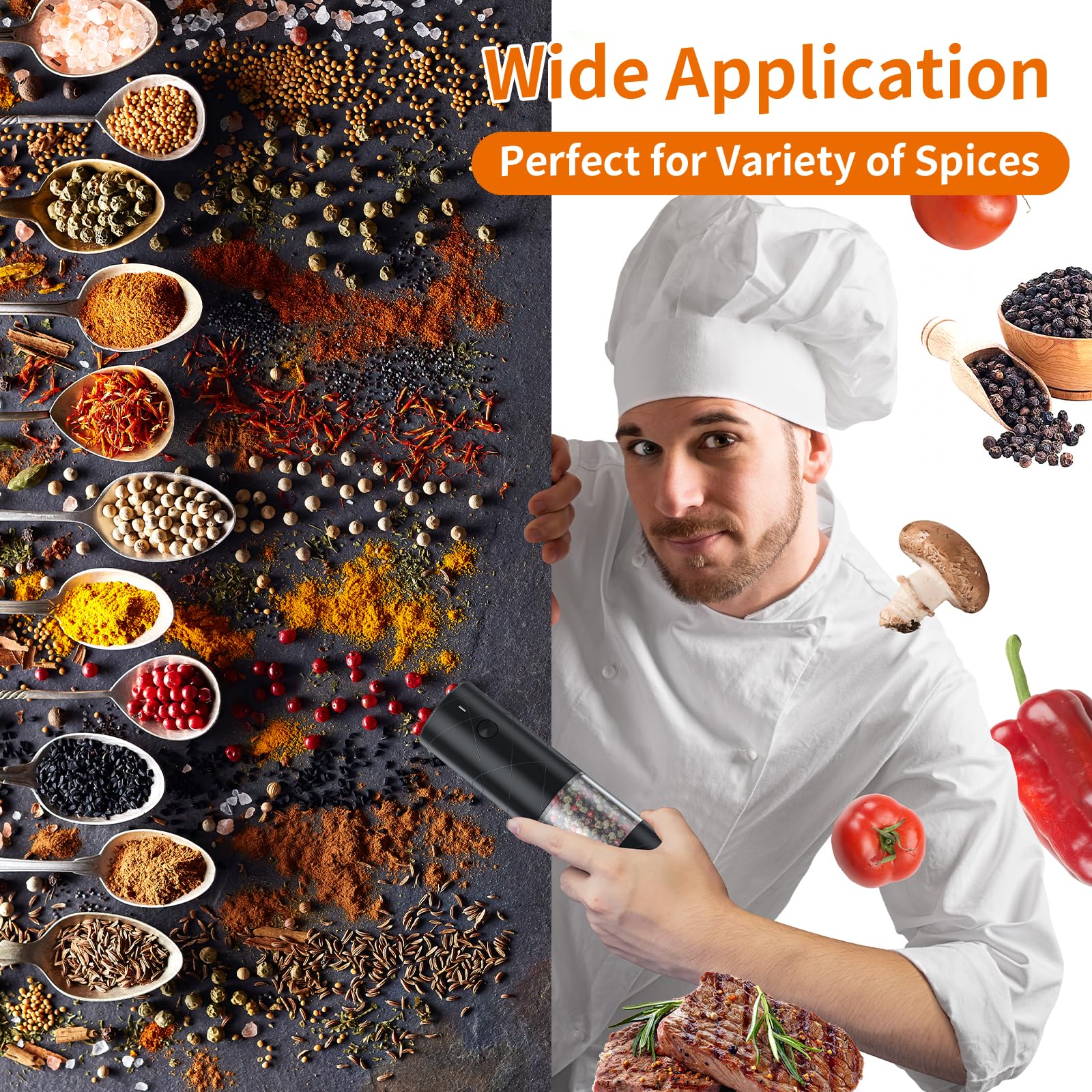 Electric spice grinder set of 2 is perfect for a variety of spices