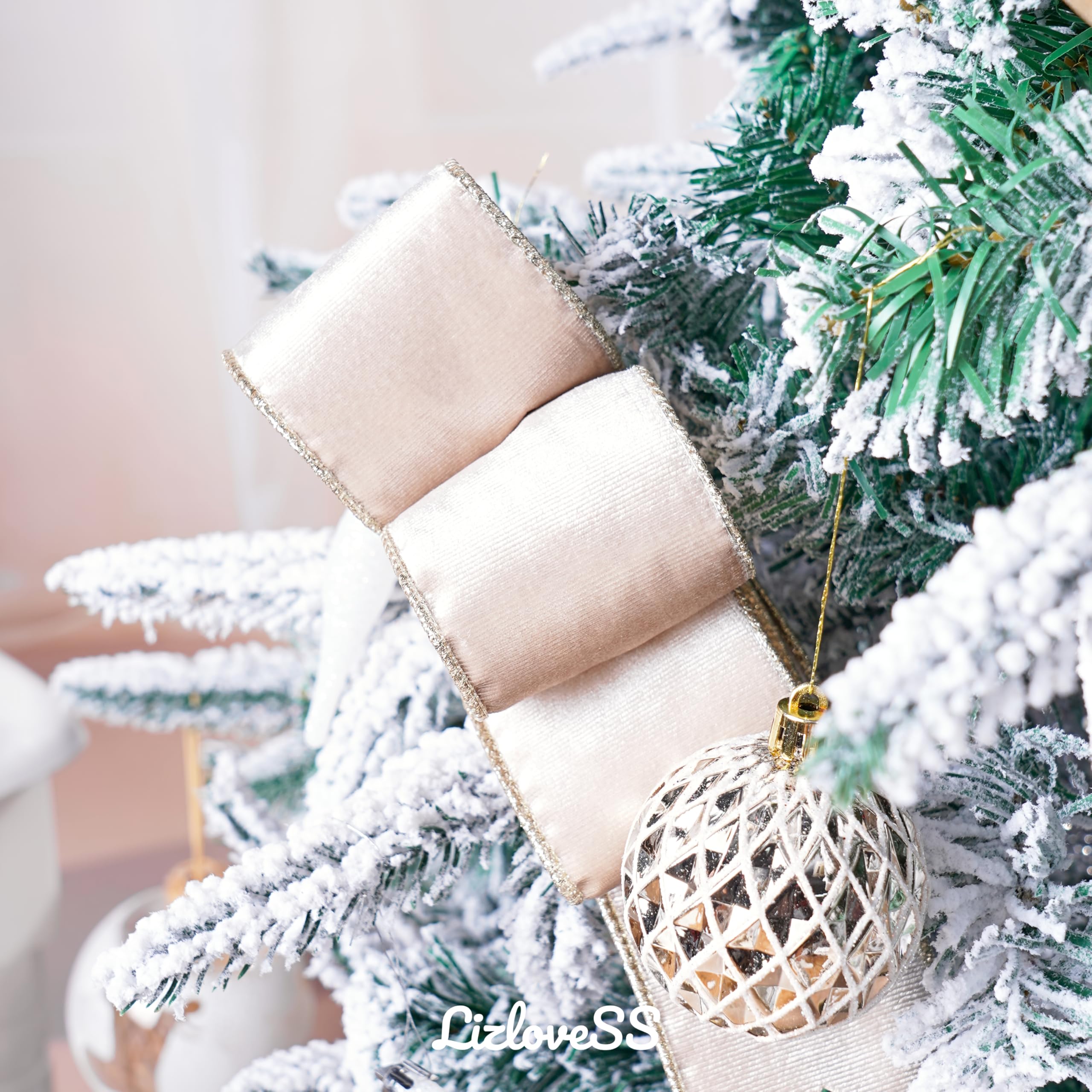 holiday champagne ribbon decor