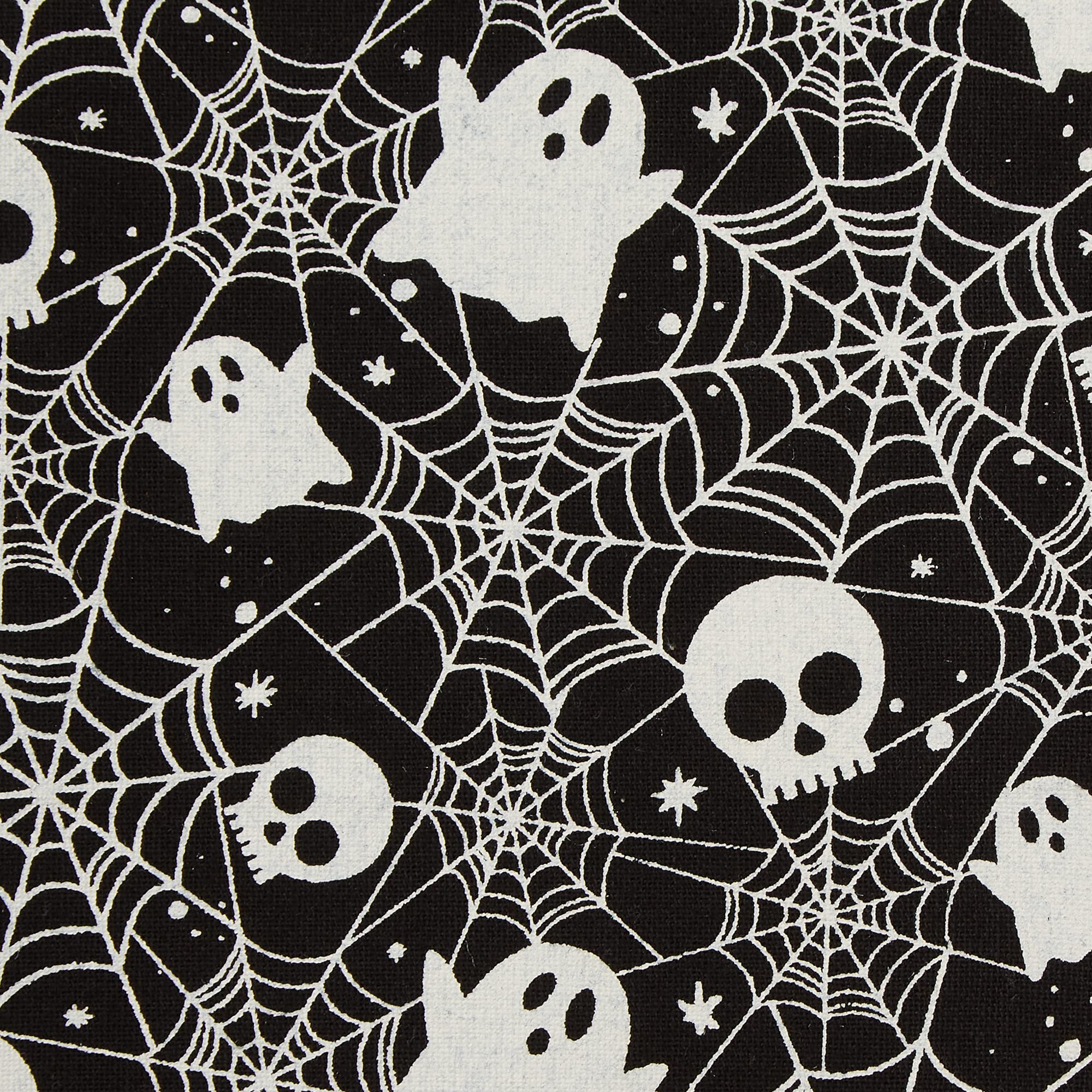 Halloween hand towel with ghosts, spider webs and skulls