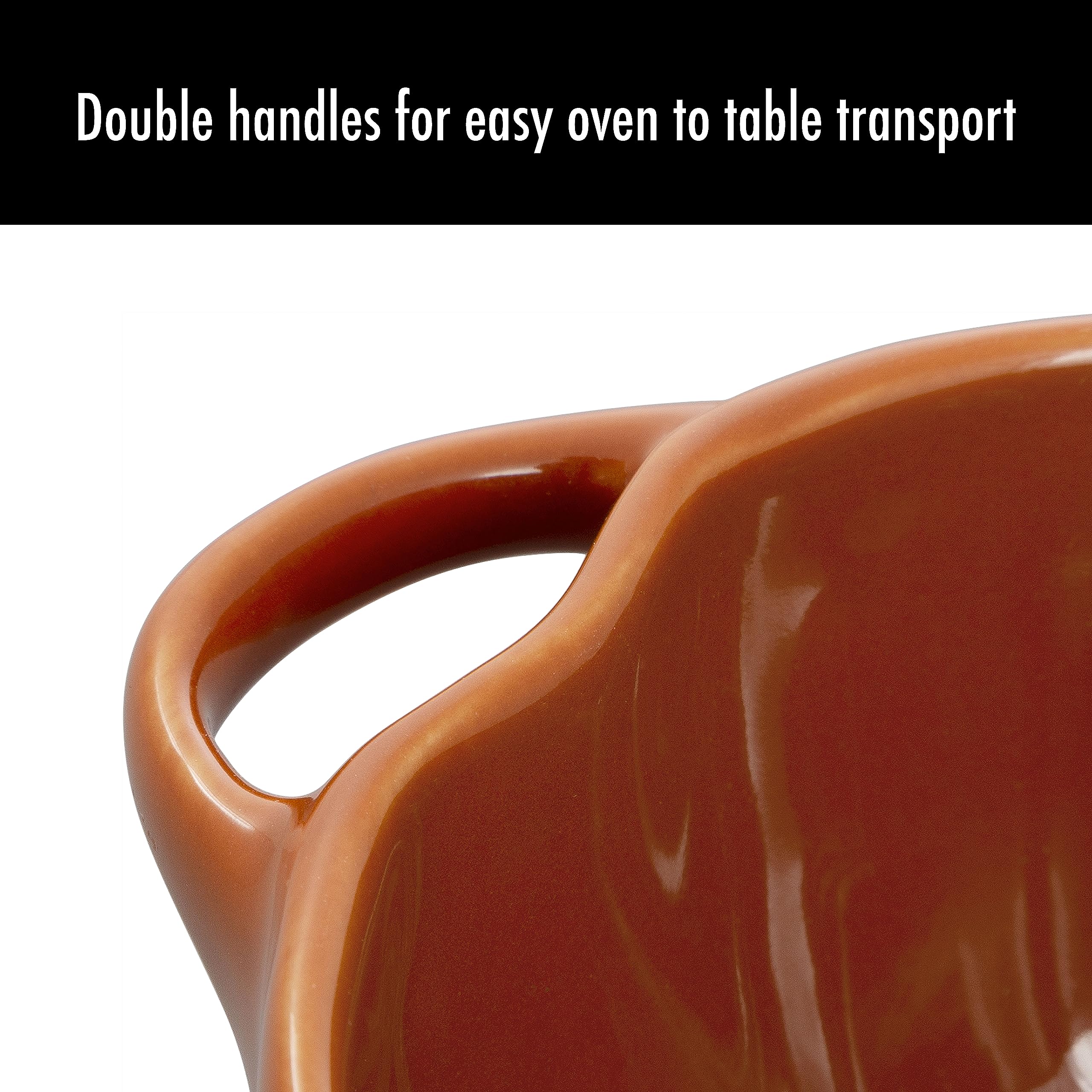 Burnt Orange Pumpkin Cocotte Set with Handles