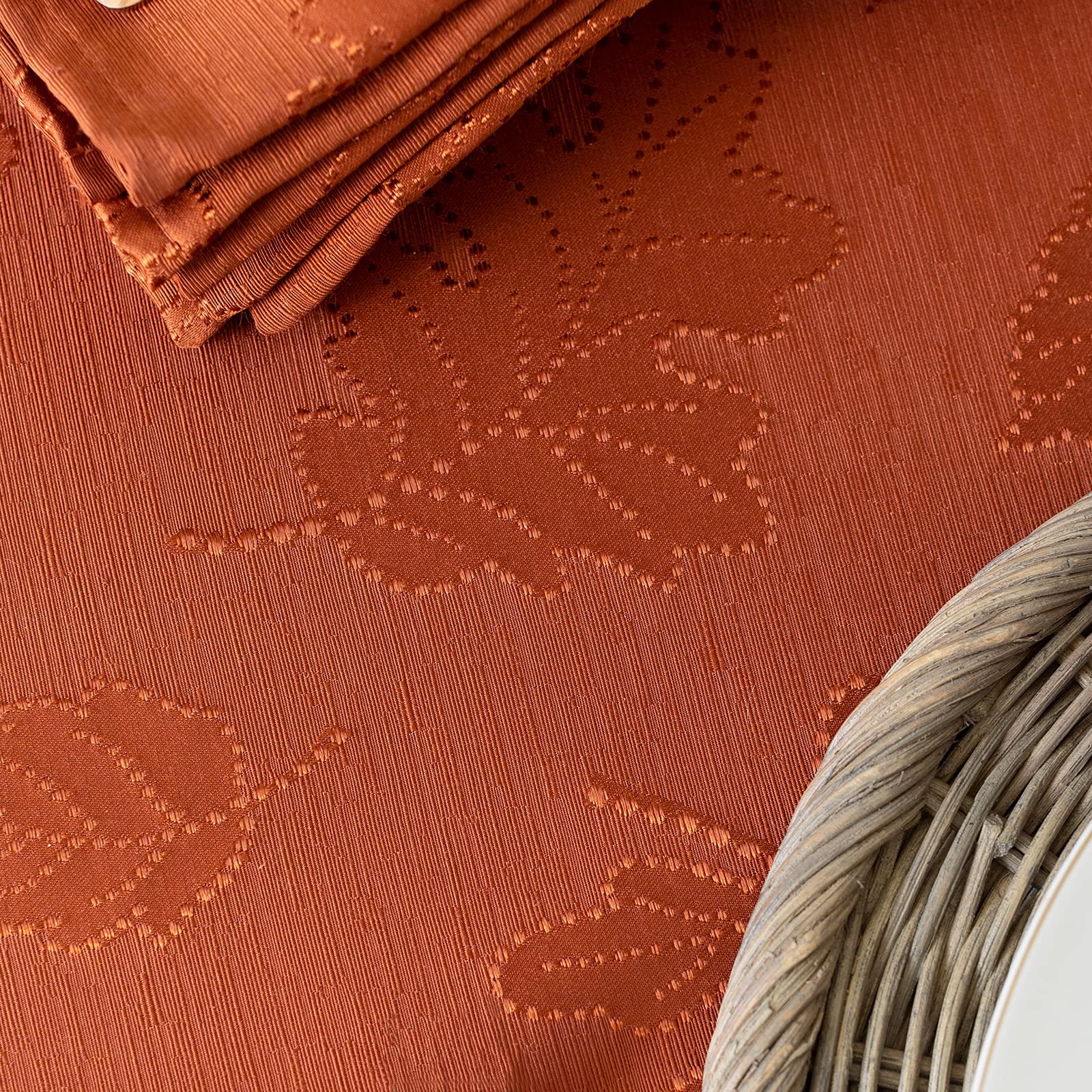 fall leaf pattern burnt orange tablecloth