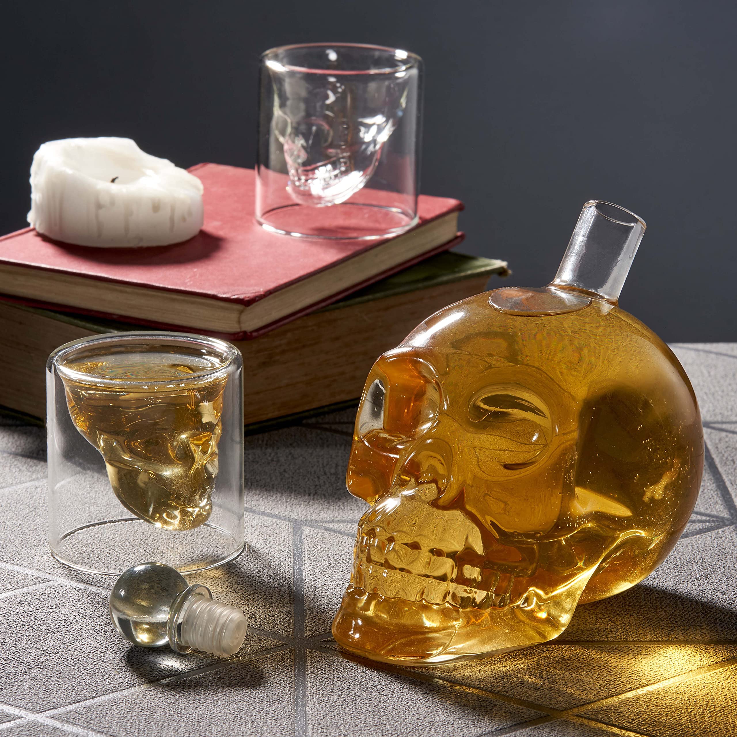 skull decanter set with glass skull decanter and skull glasses