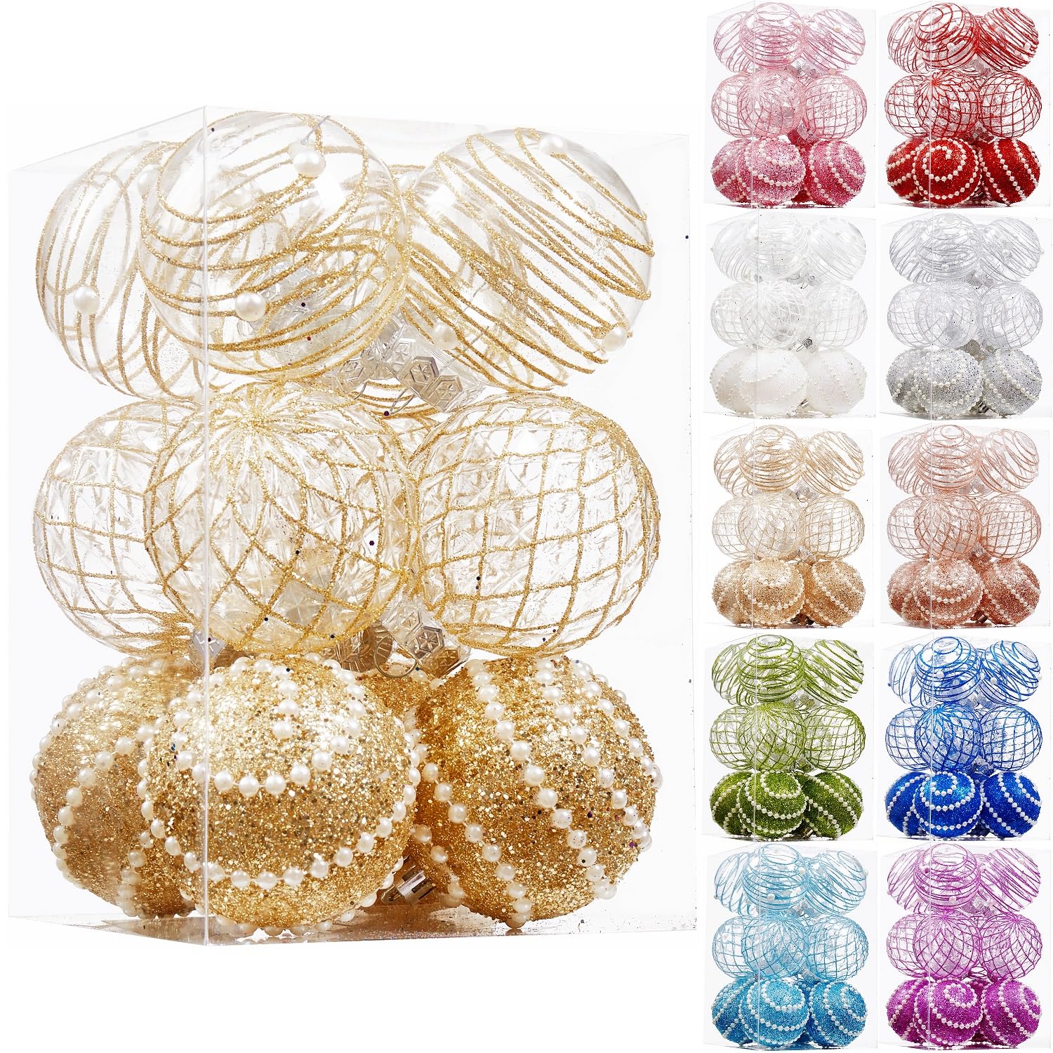 decorative hanging balls Christmas color options
