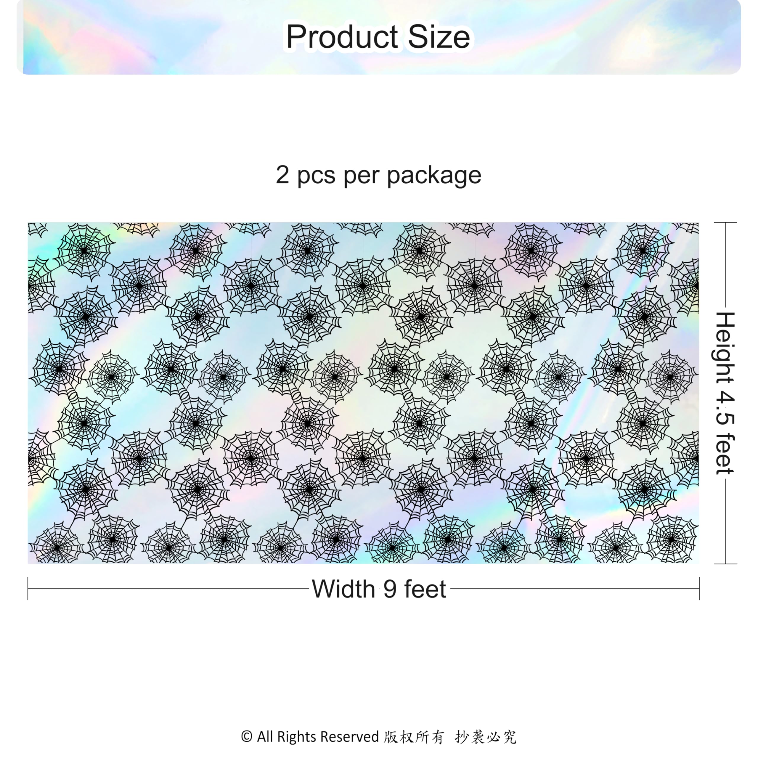 Spiderweb Iridescent Holographic Foil Table Cover