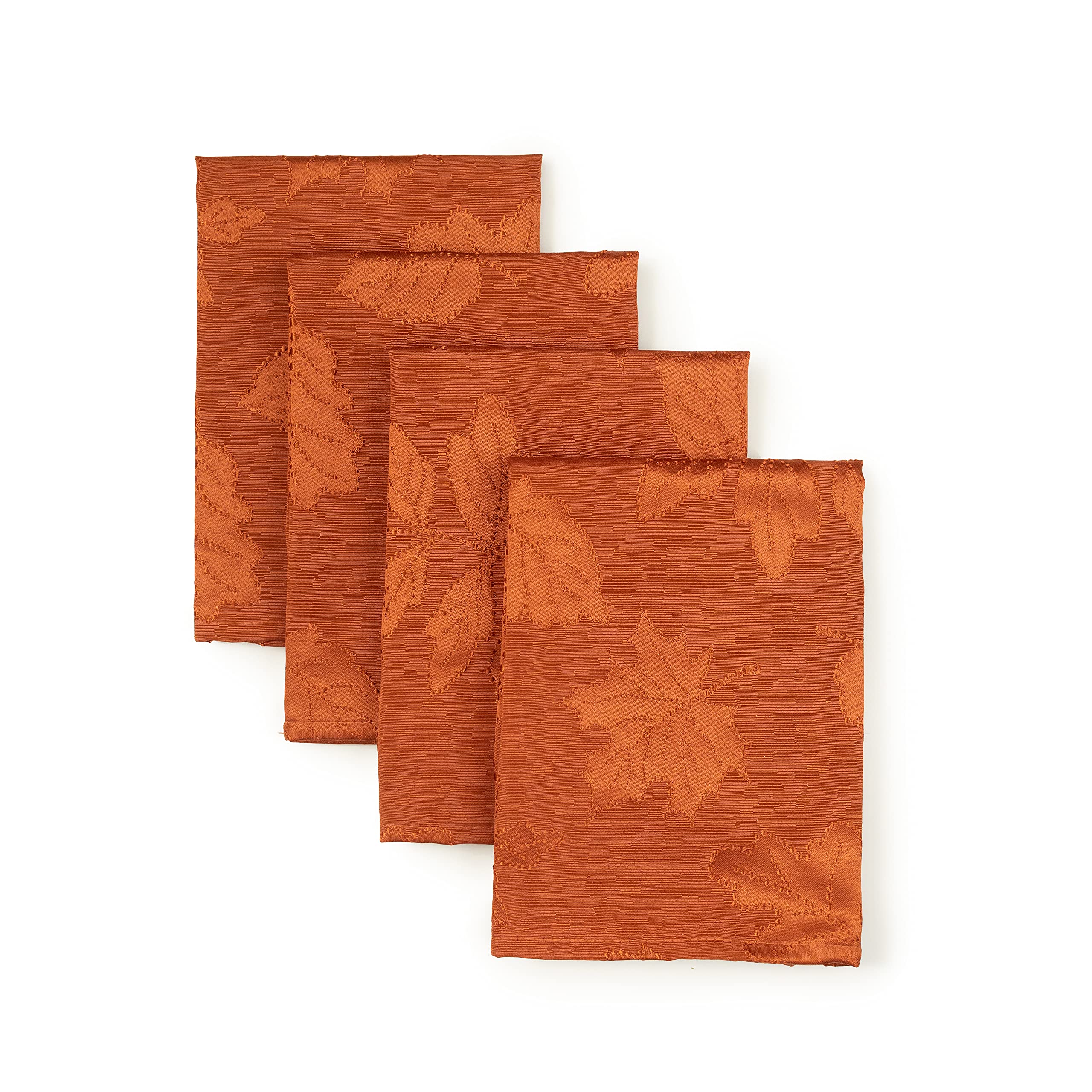 Orange leaf pattern fall fabric napkins