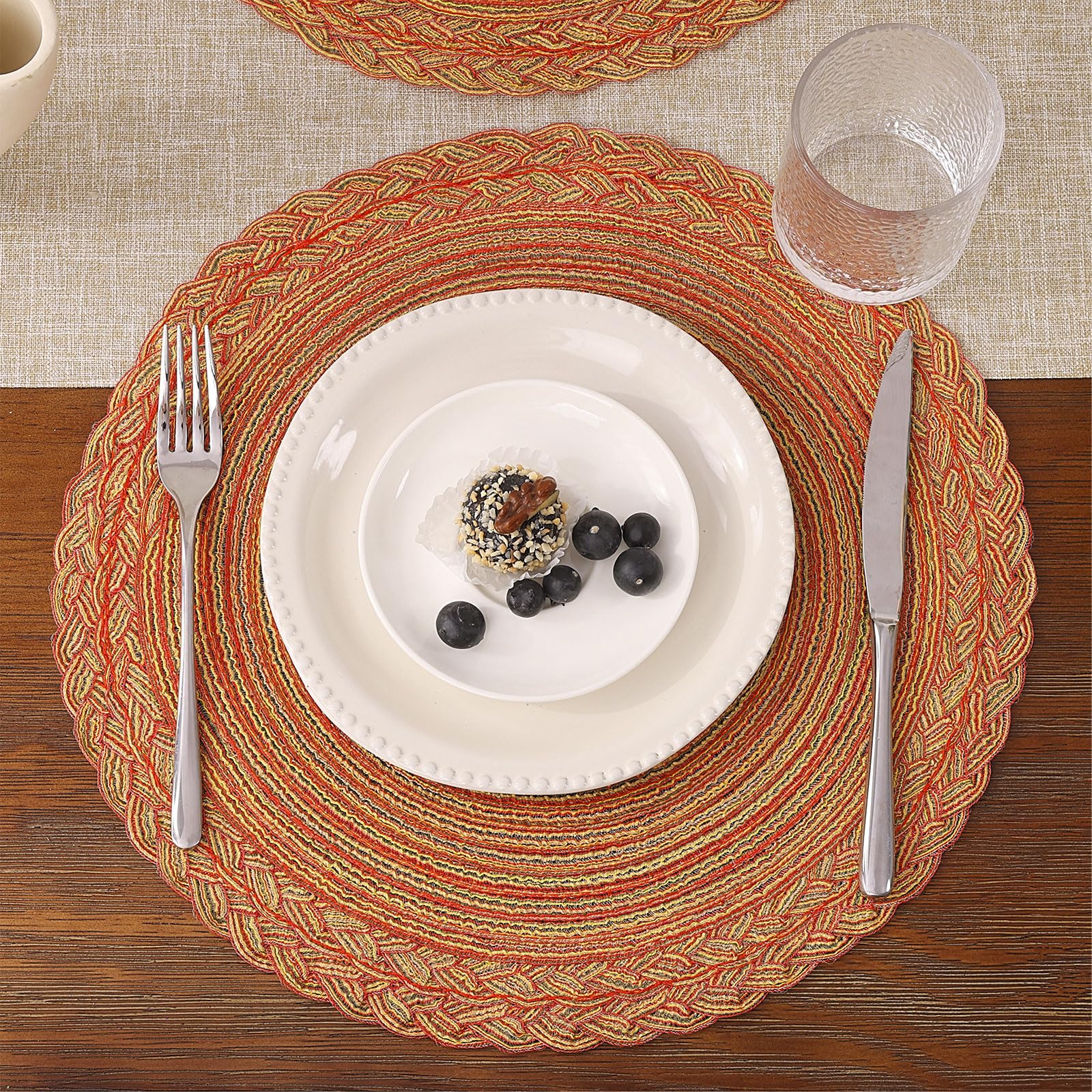 round woven fall placemat set