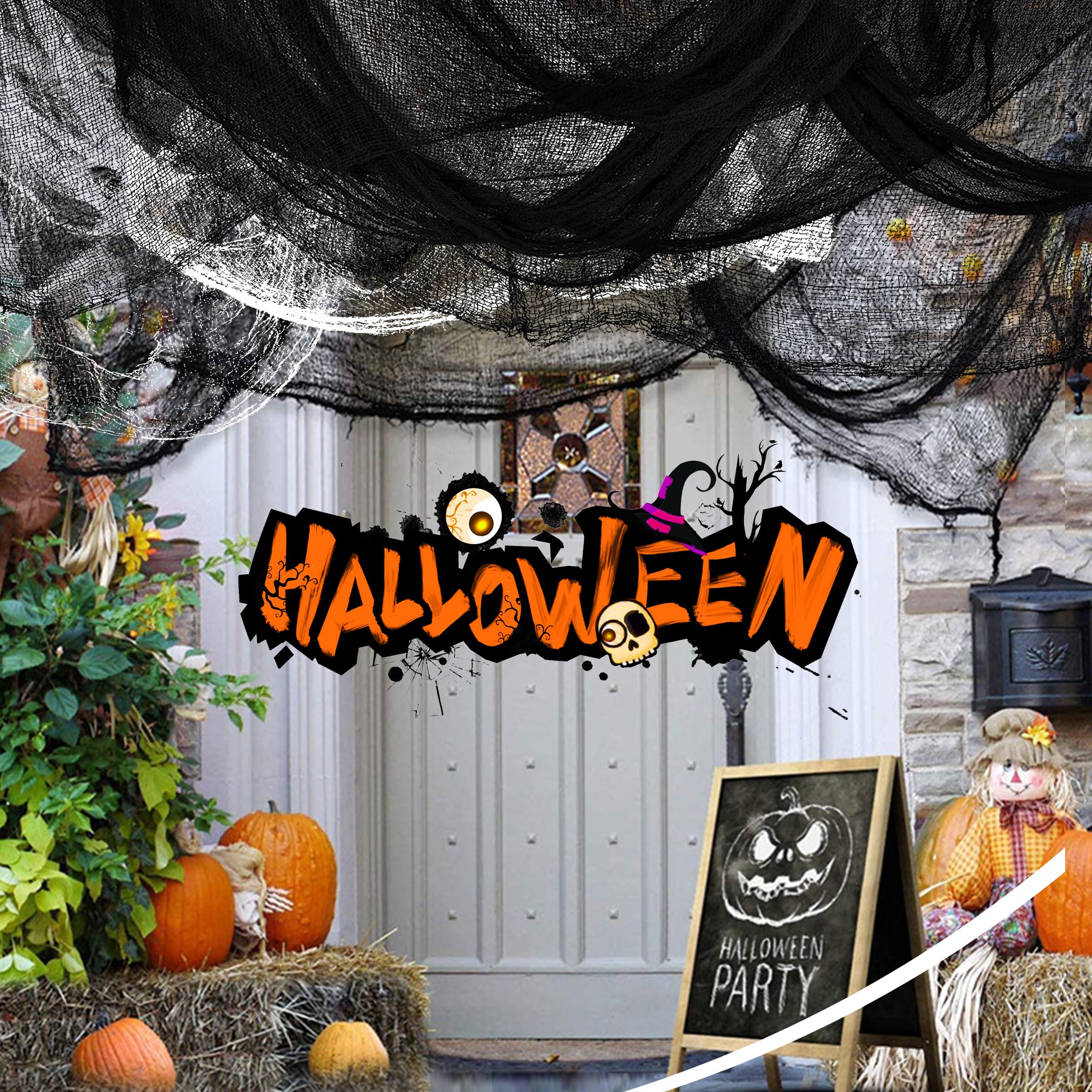 6Pcs Indoor/Outdoor Gauze Sheet Decor Halloween Decorations