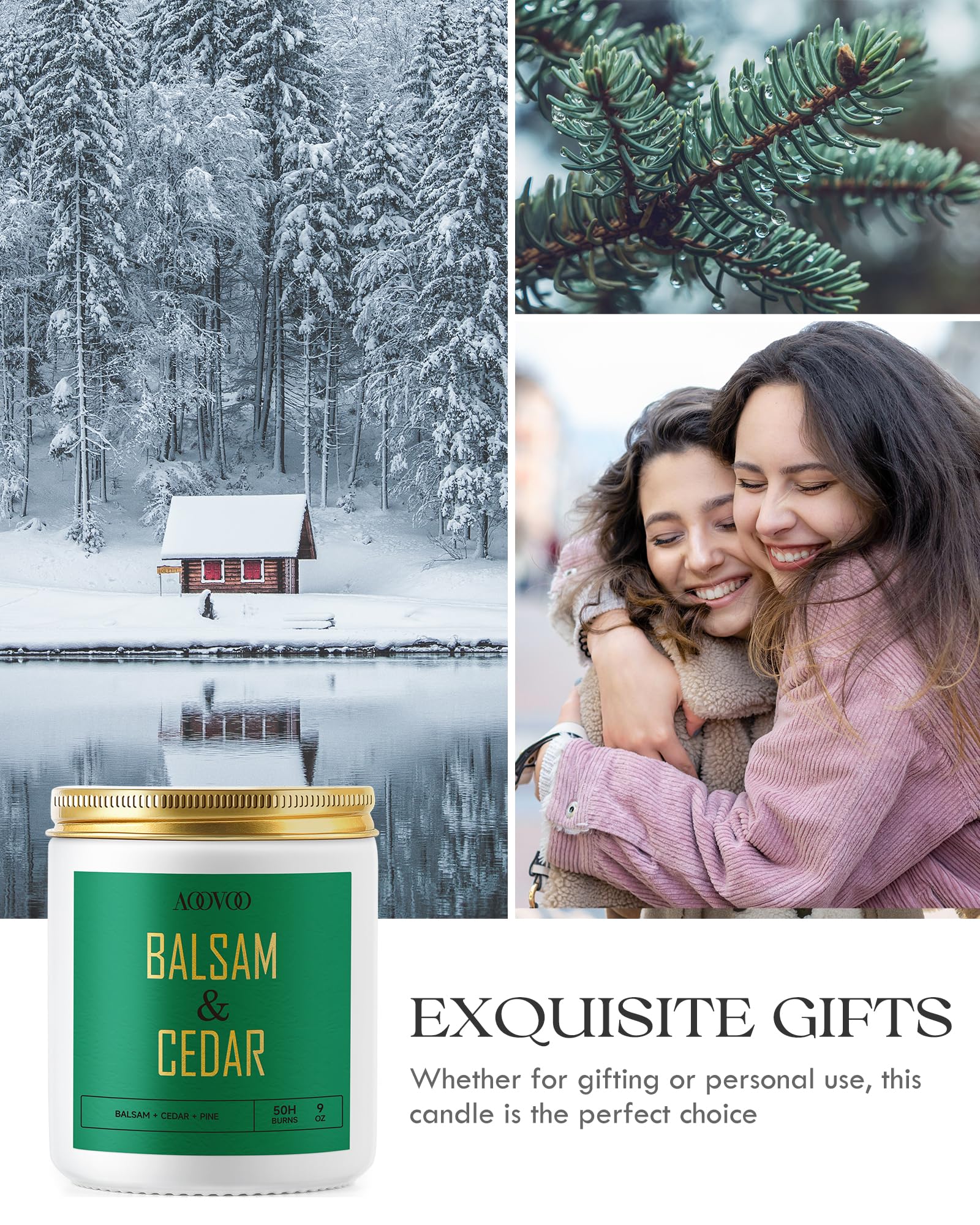 Holiday candle - balsam, cedar and pine scent candle