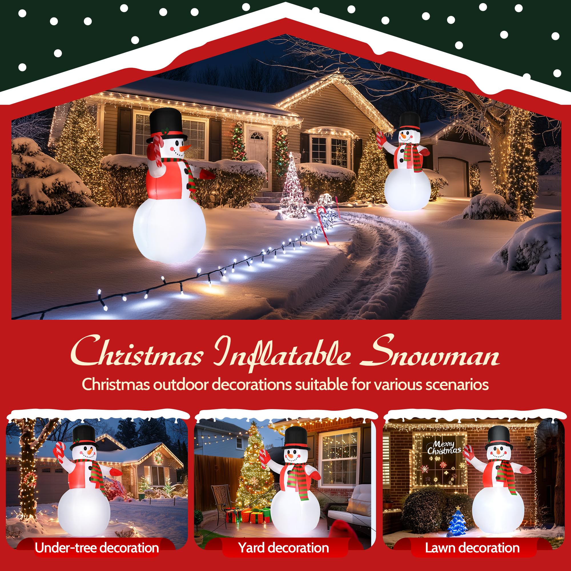 Inflatable snowman features