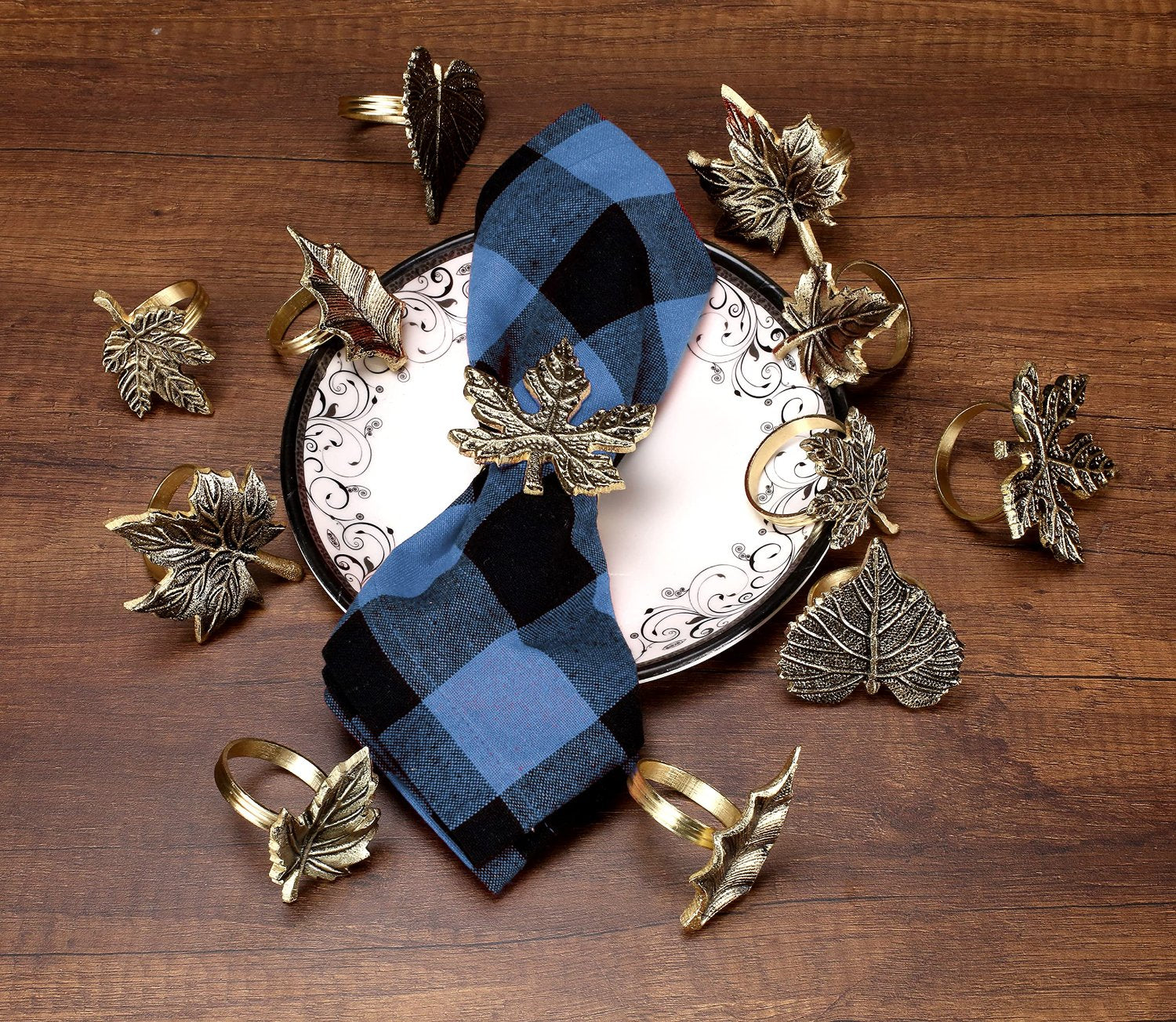 Set of Fall Leaf Napkin Rings