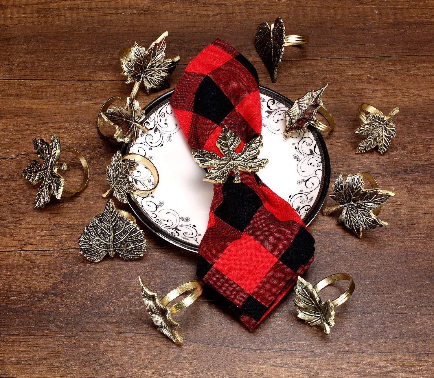 Set of Autumn Leaves Napkin Rings