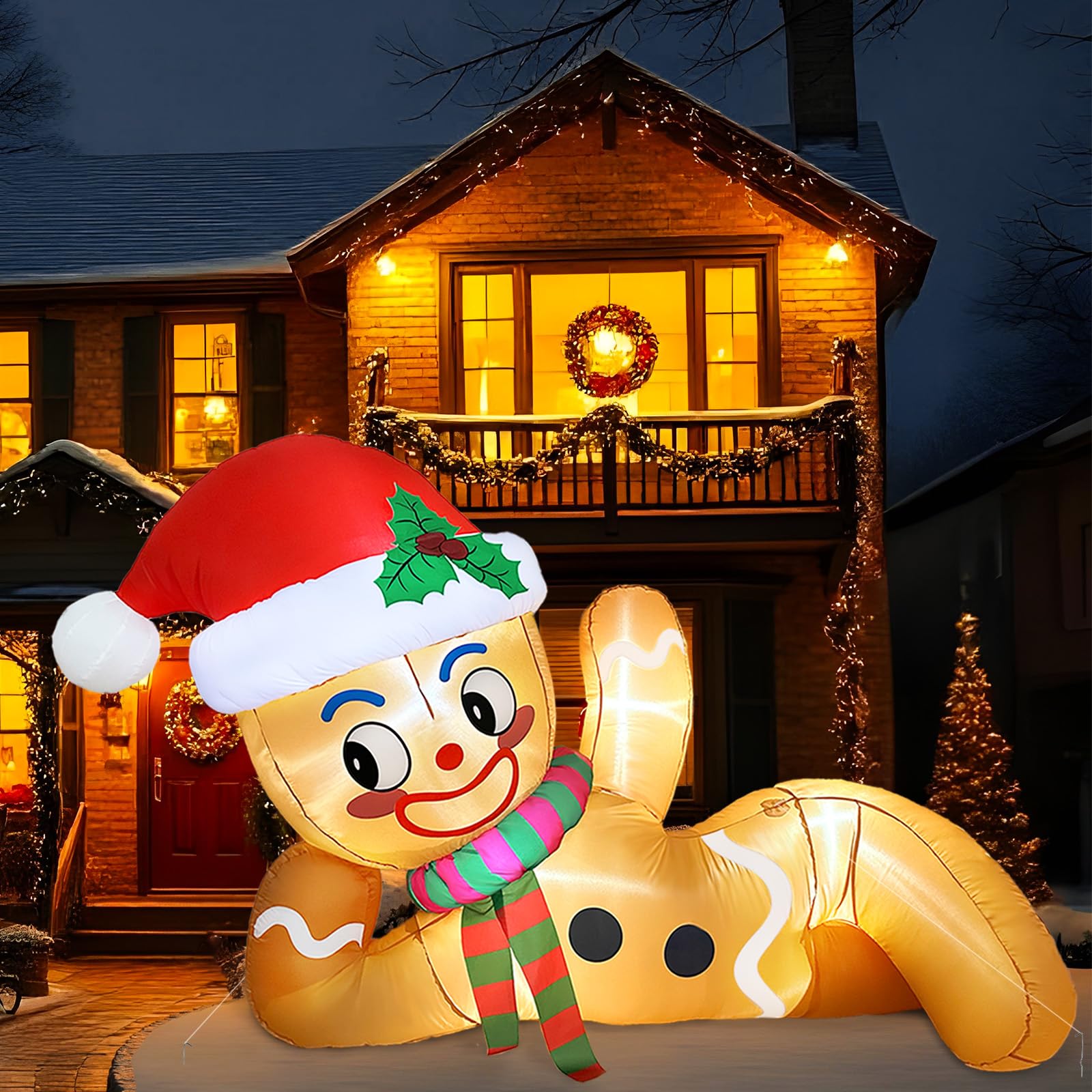 funny gingerbread inflatable decoration for Christmas
