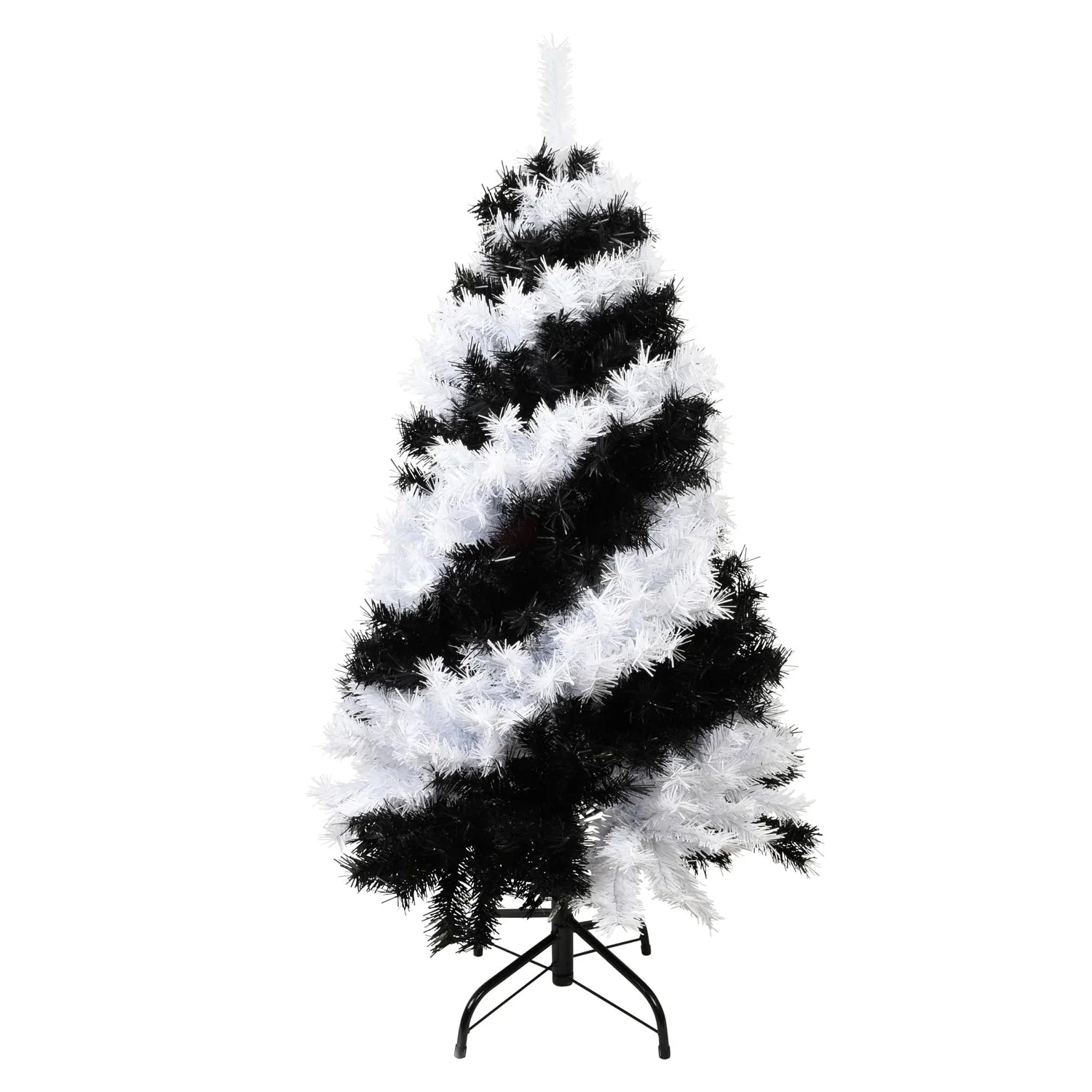 4 FT Black and White Swirl Halloween Tree