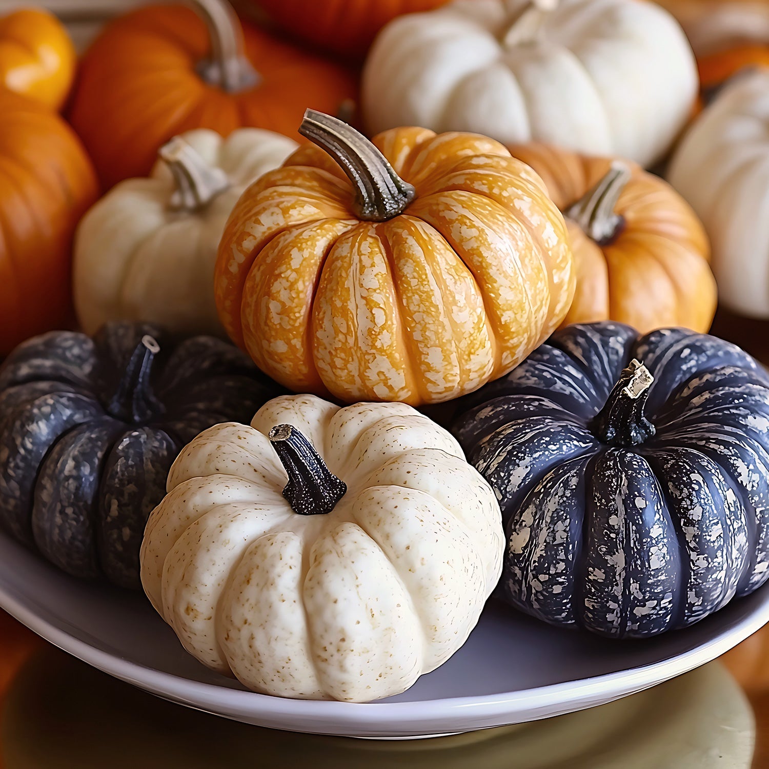 mini pumpkin decor