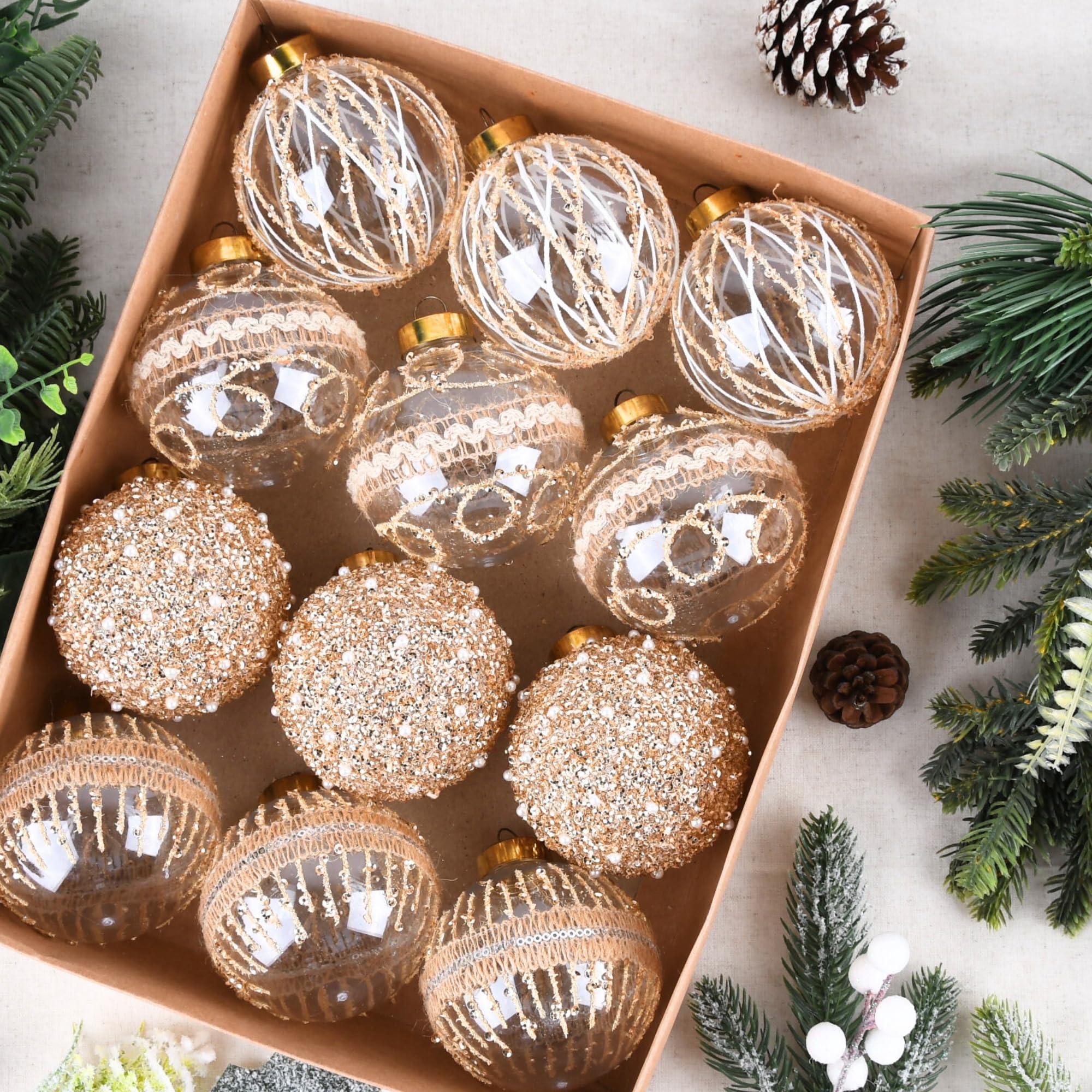 Champagne Christmas Ornaments Collection