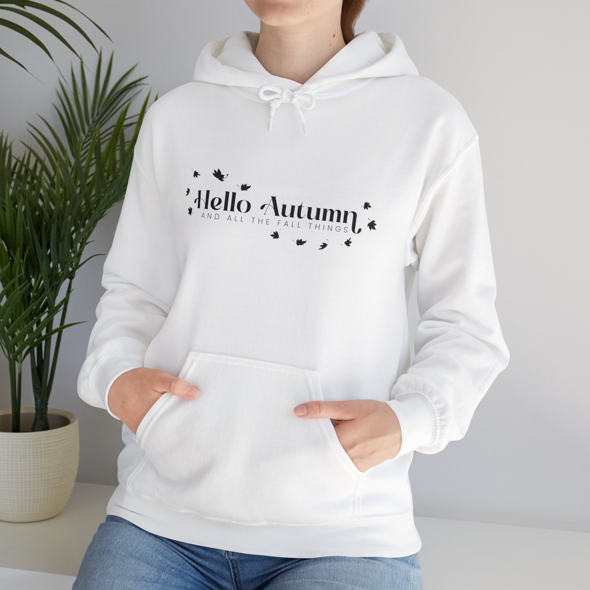 Hello Autumn And All The Fall Things White Hooded Sweatshirt