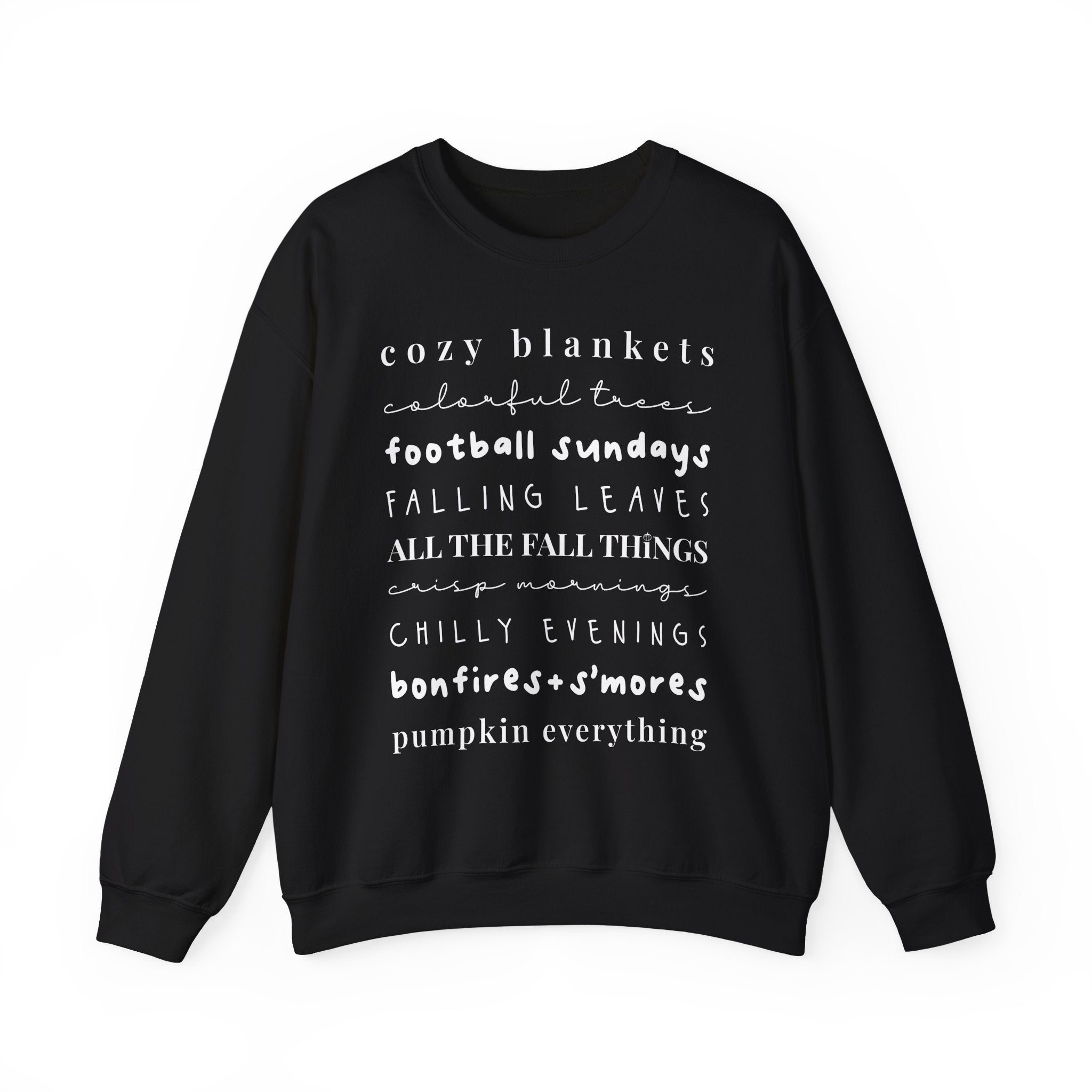 Fall Things Crewneck Sweatshirt Black