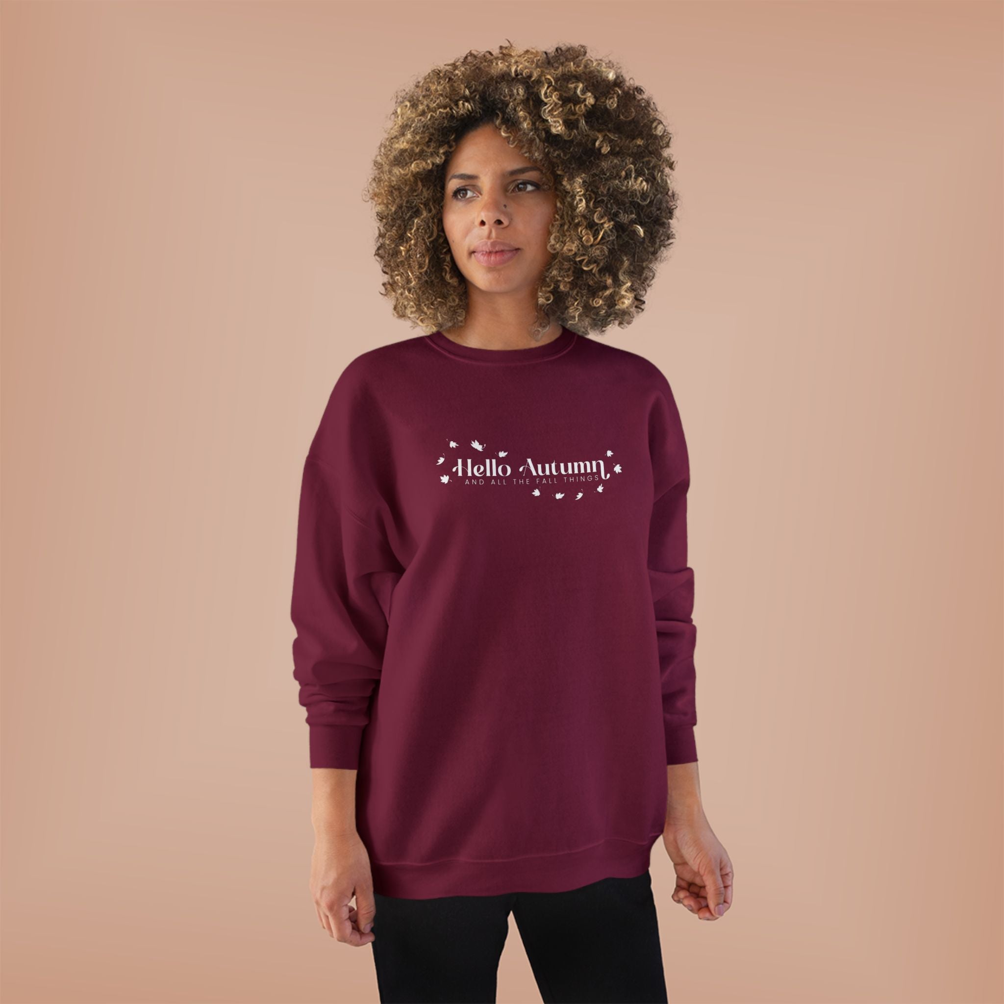 Autumn-Themed Crewneck Sweatshirt Cozy Fall Apparel