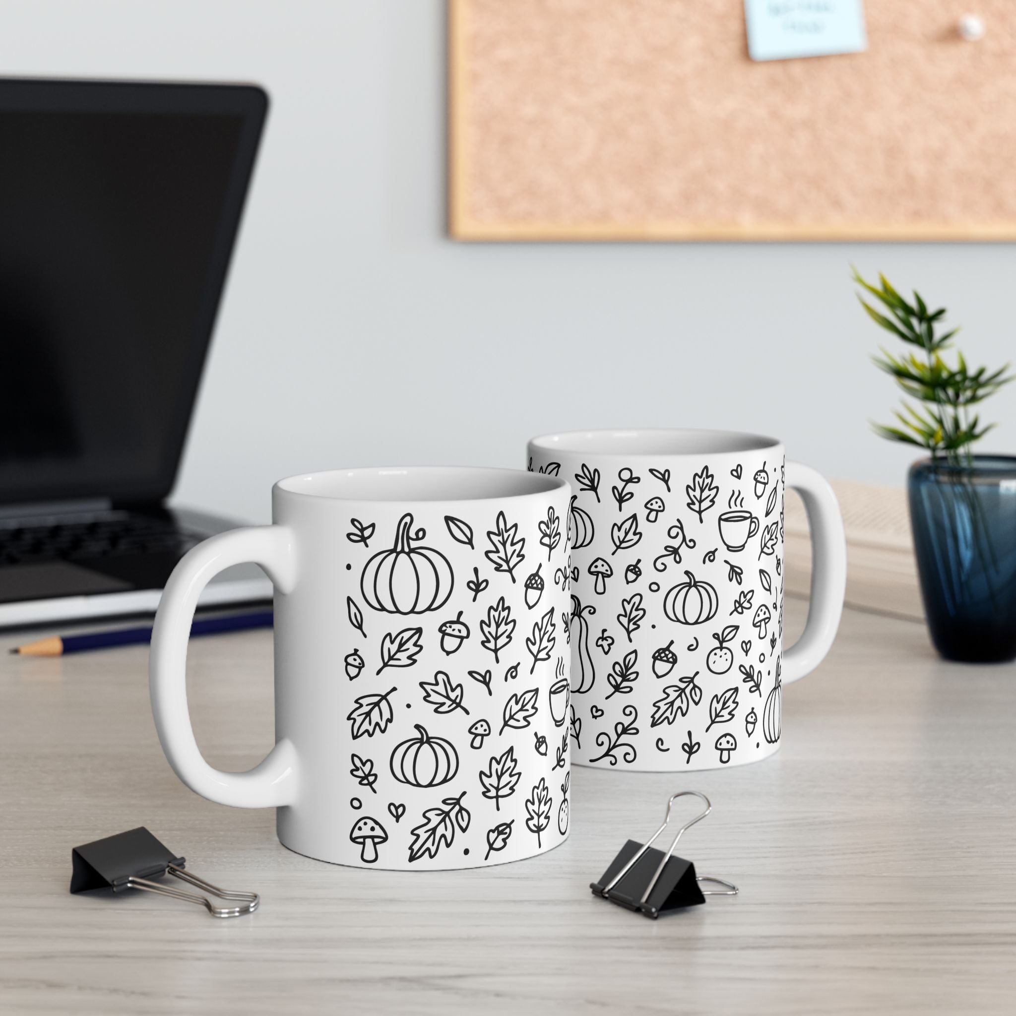 Fall-Themed Ceramic Mug: Cozy Autumn Coffee Cup