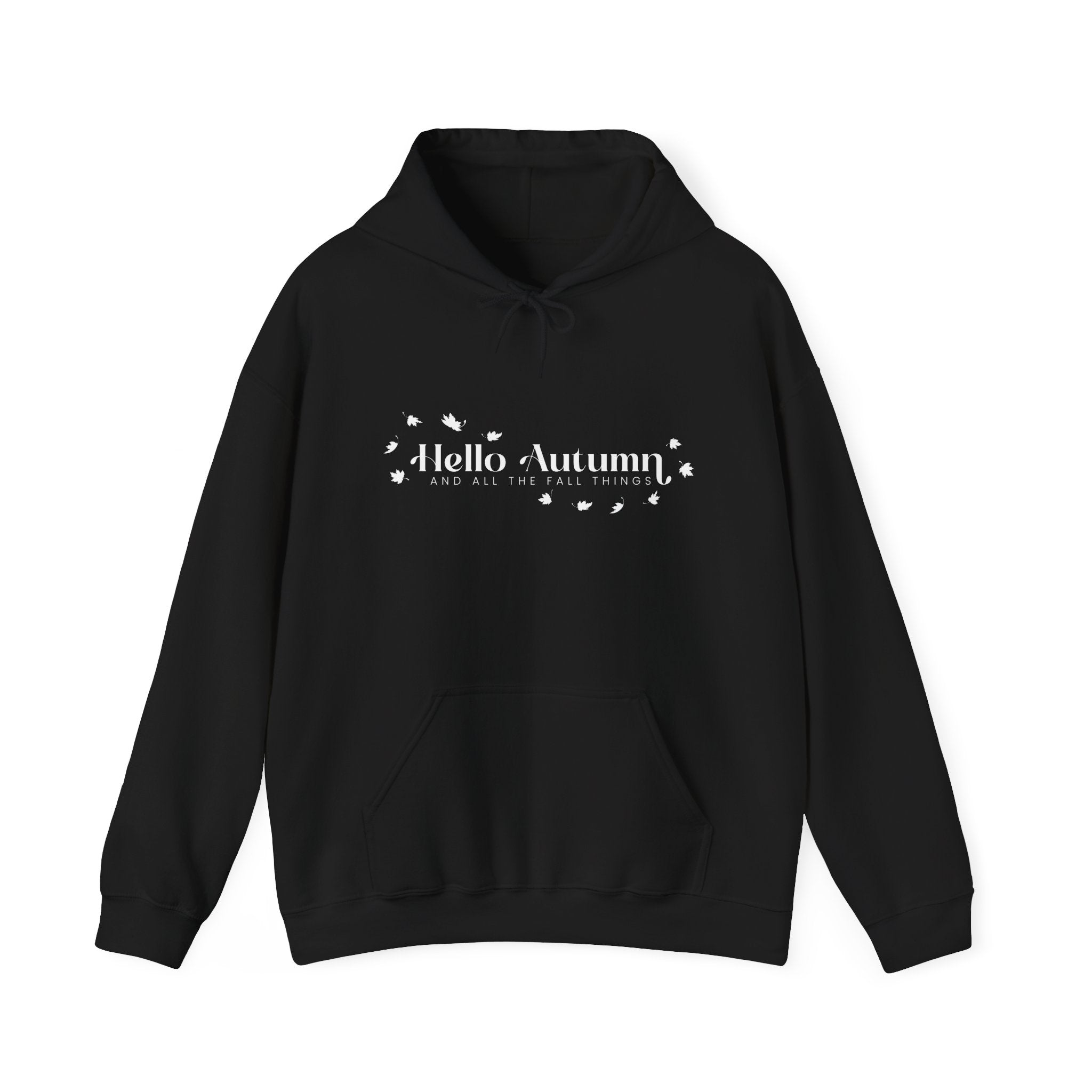 Hello Autumn And All The Fall Things Hoodie Black