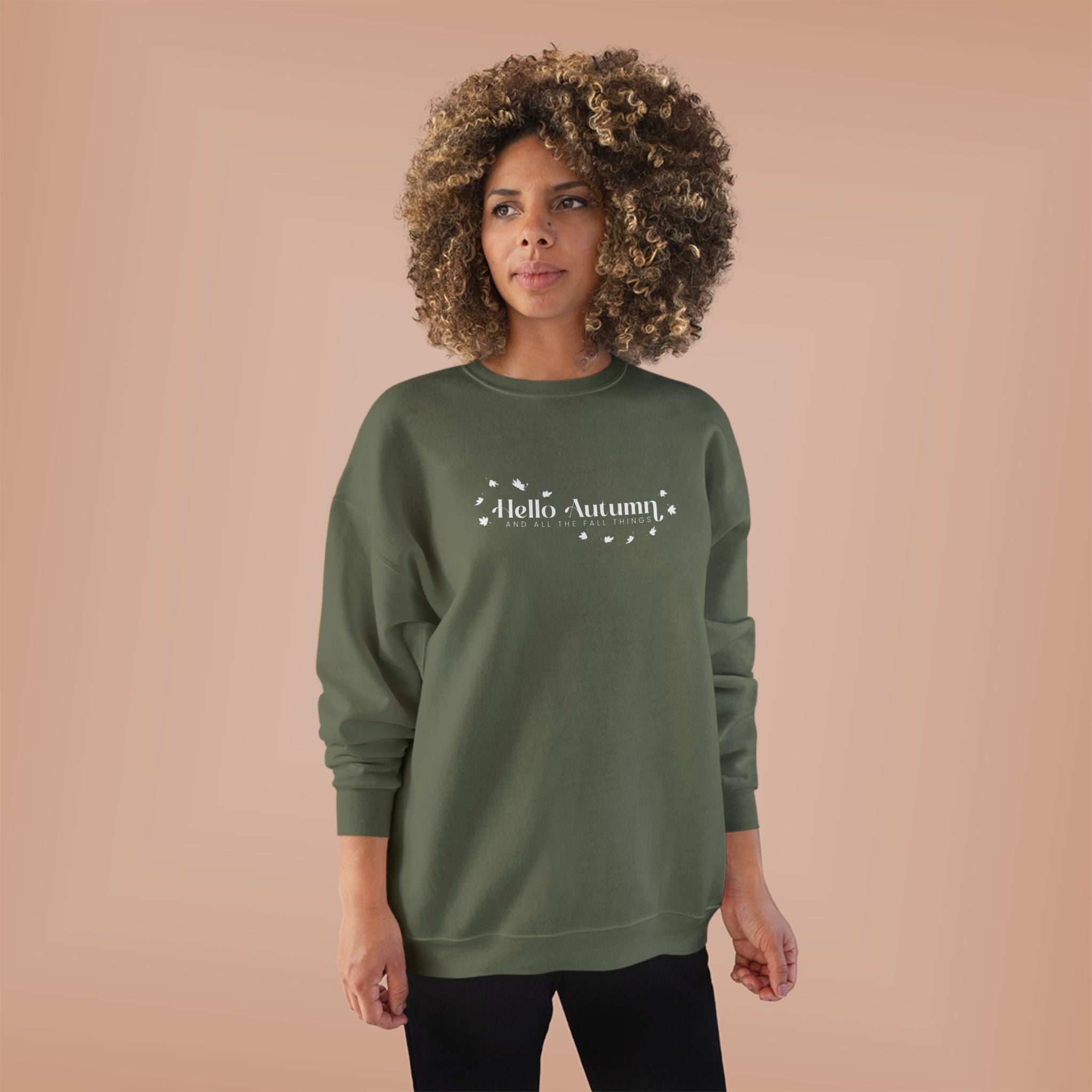 Autumn-Themed Crewneck Sweatshirt Cozy Fall Apparel