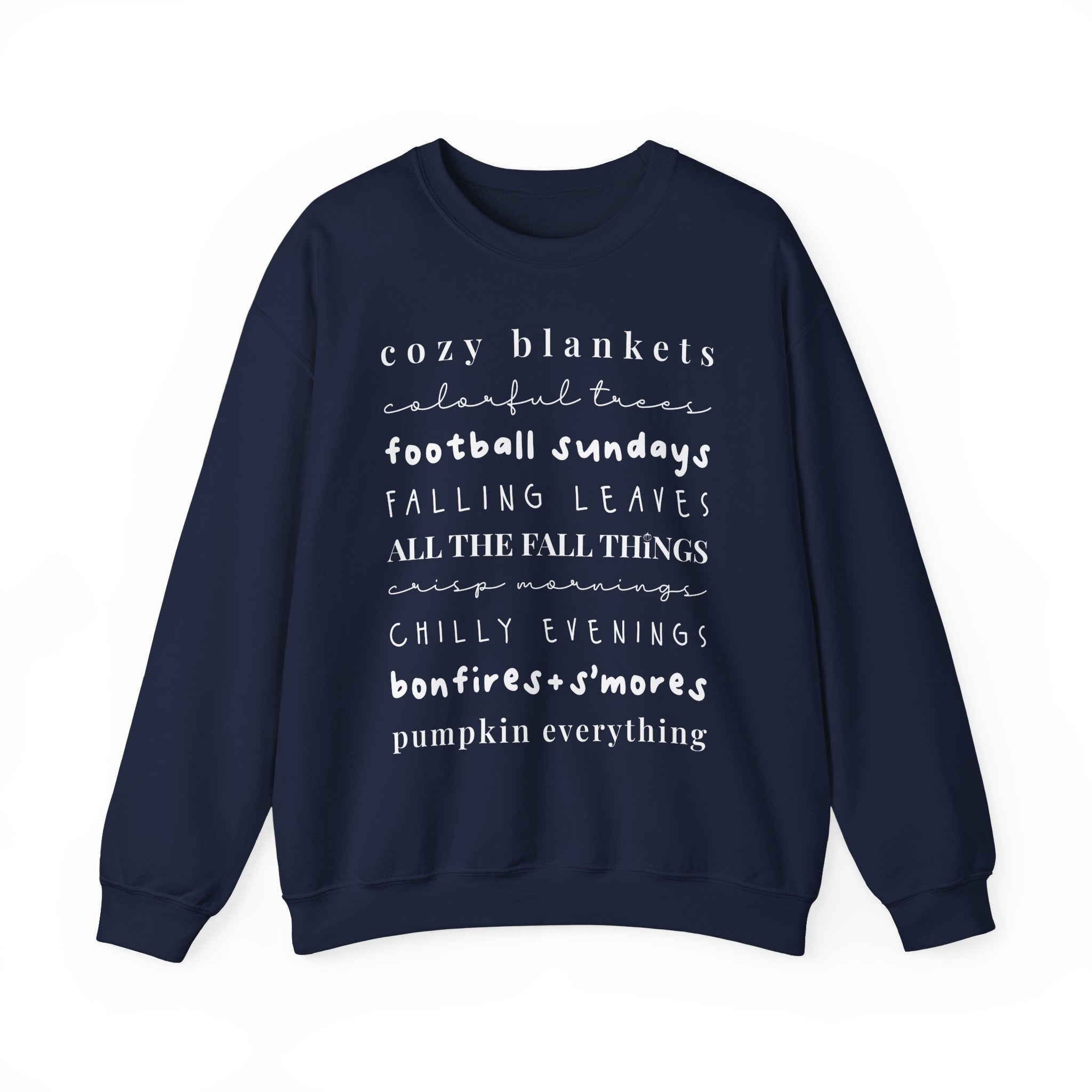 Fall Things Crewneck Sweatshirt Midnight Blue