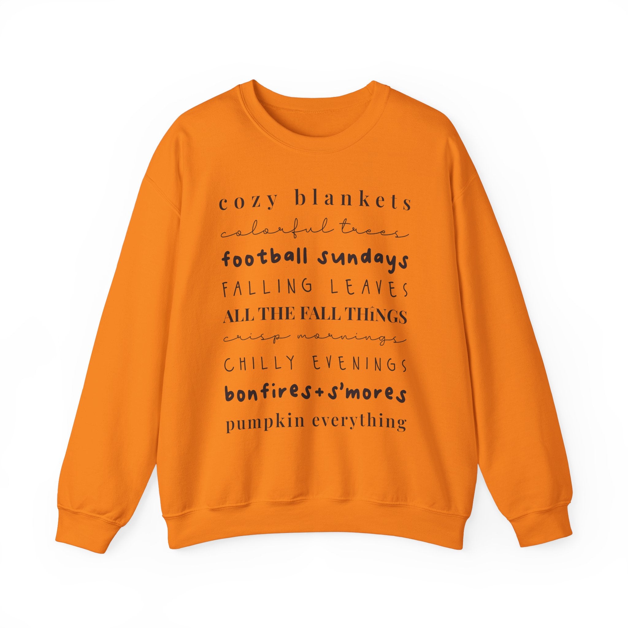 Fall Things Crewneck Sweatshirt Light Orange