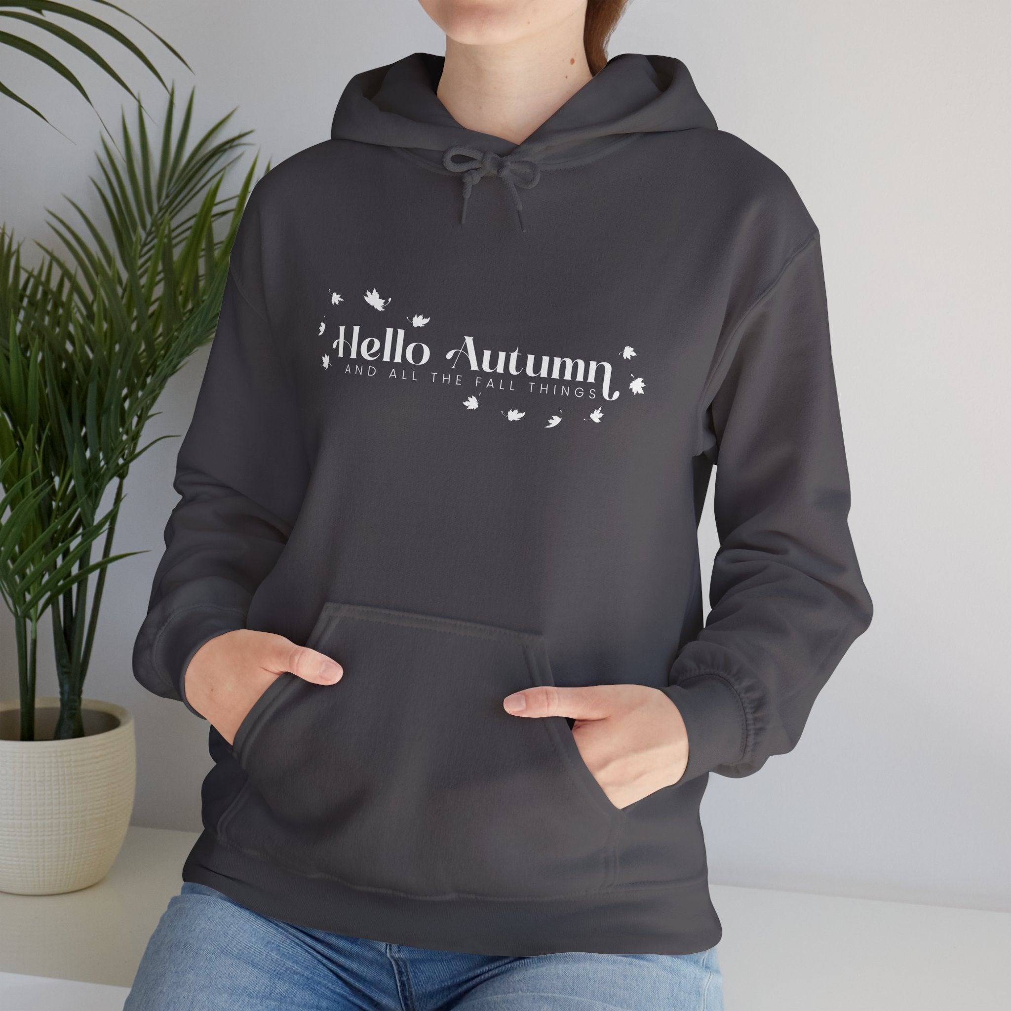 Hello Autumn And All The Fall Things Grey Hooded Sweatshirt