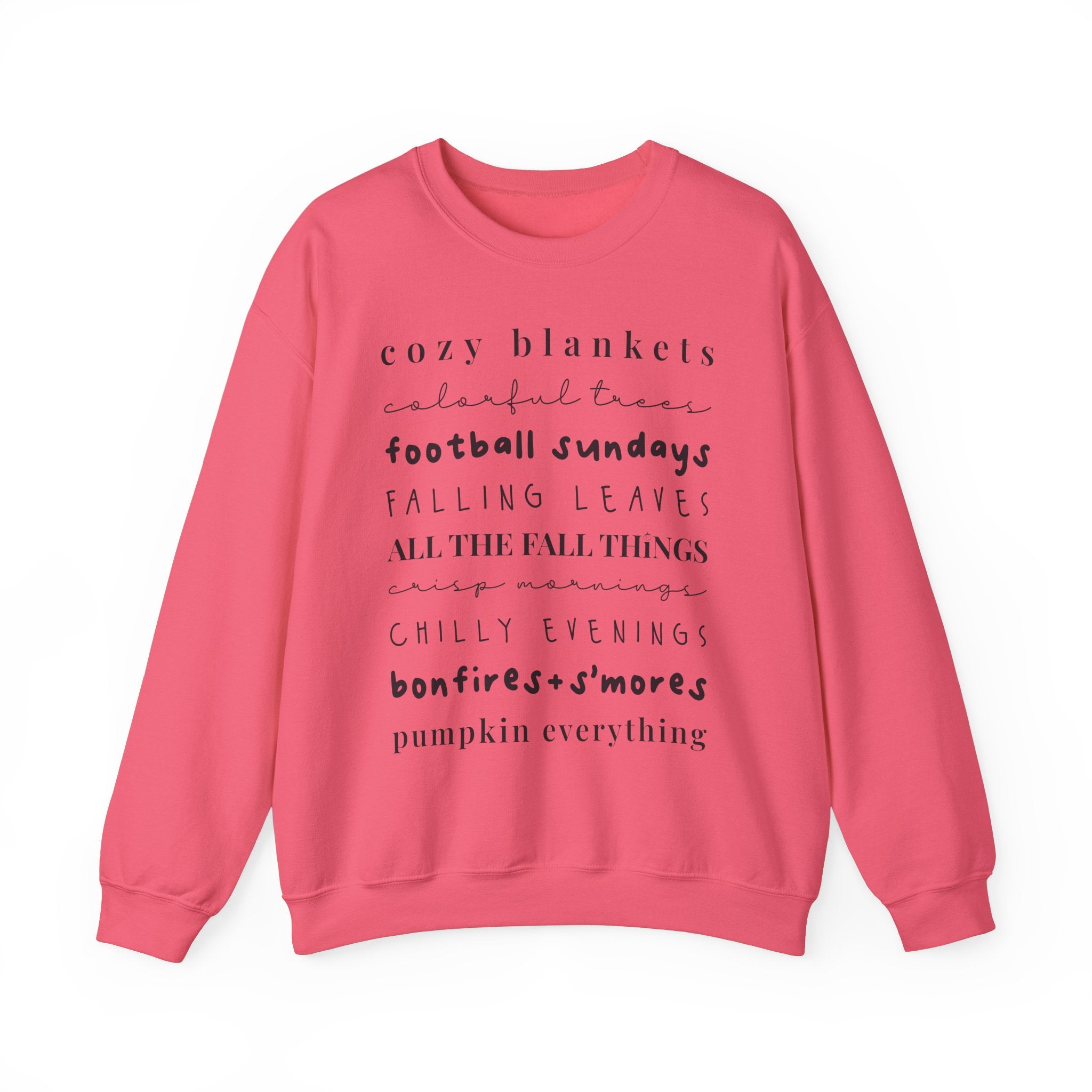 Fall Things Crewneck Sweatshirt Pink