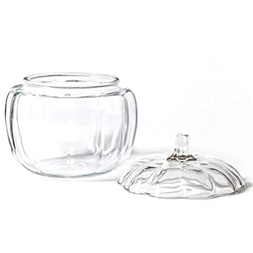 Fall Kitchen Accessory - Glass pumpkin candy or cookie jar with lid